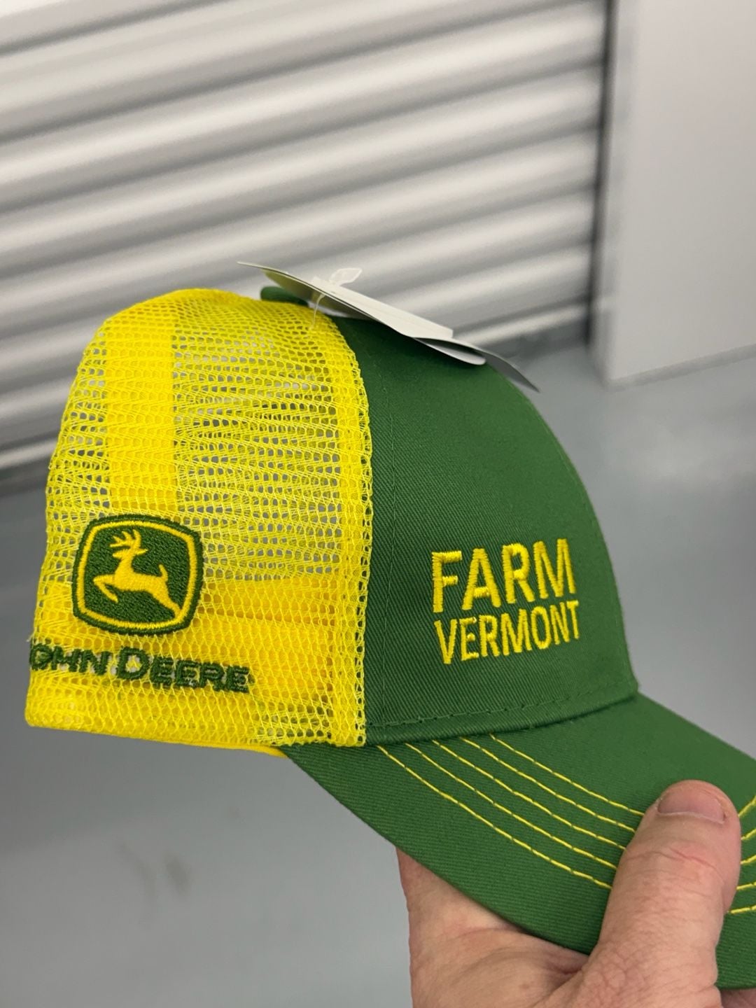 John Deere Farm Vermont State Pride Trucker Hat One Size Green Yellow 3