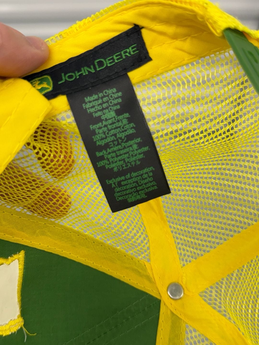 John Deere Farm Vermont State Pride Trucker Hat One Size Green Yellow 6