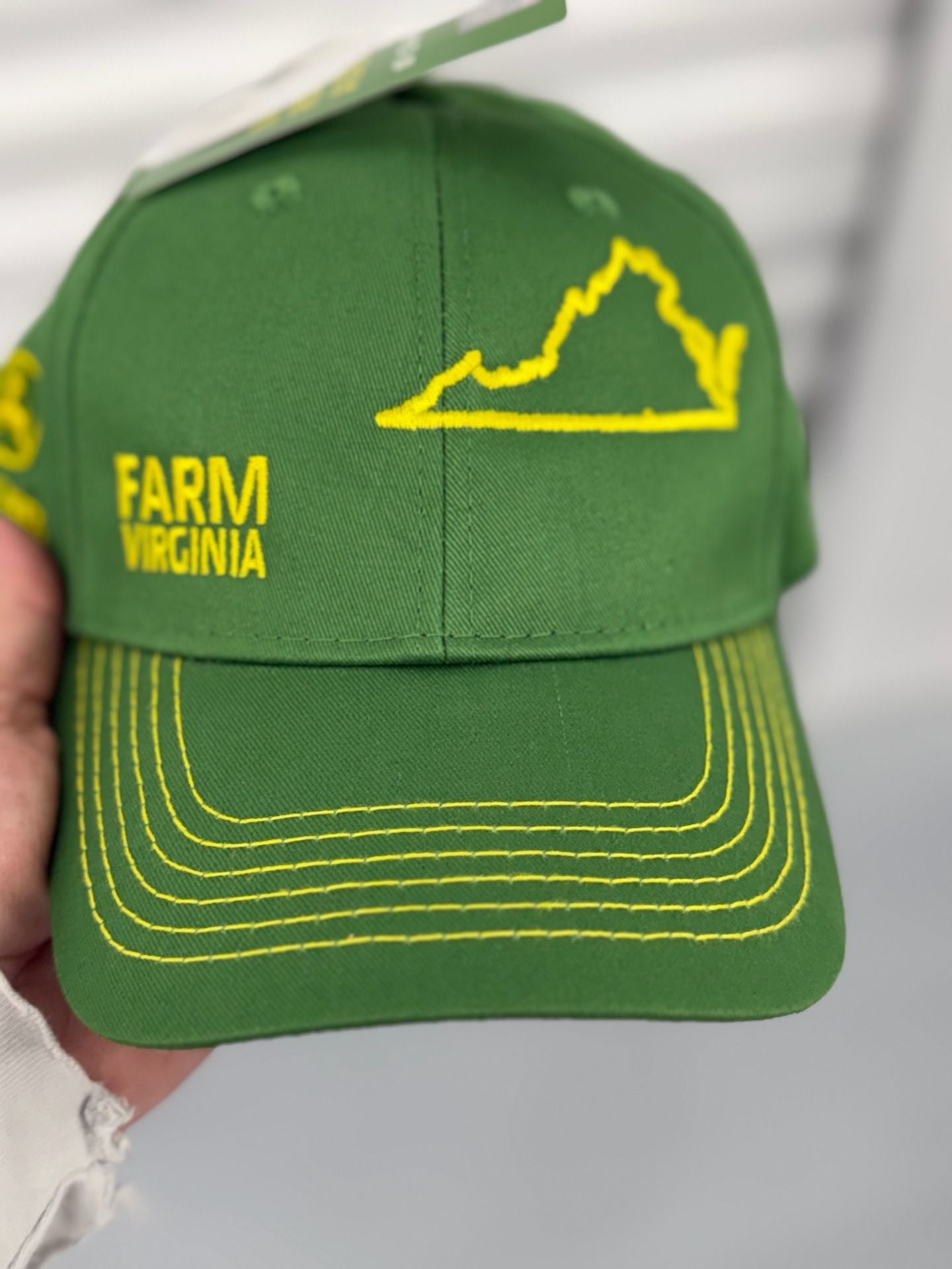 John Deere Farm State Pride Virginia Hat One Size Green Yellow Twill 2