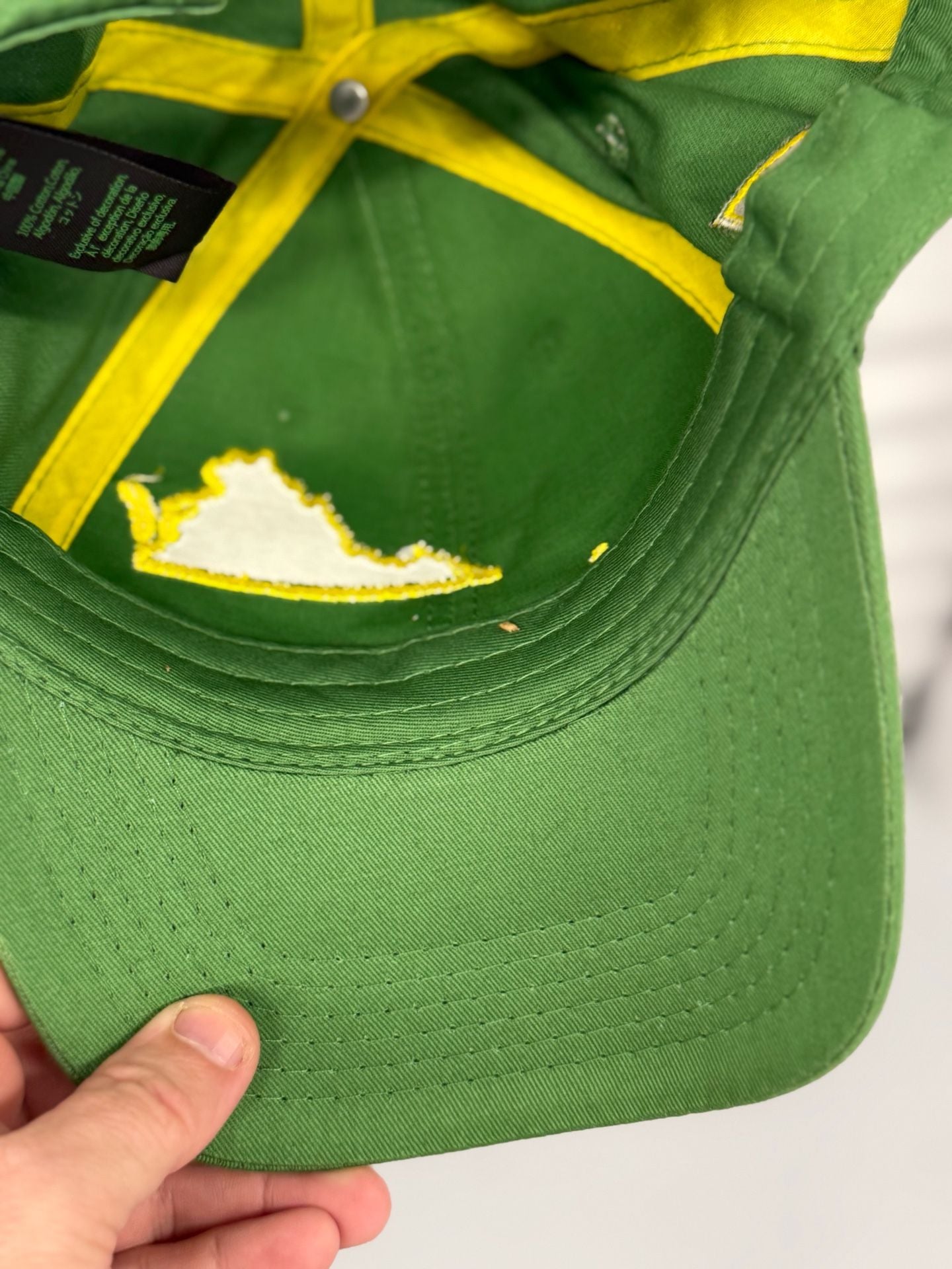 John Deere Farm State Pride Virginia Hat One Size Green Yellow Twill 7