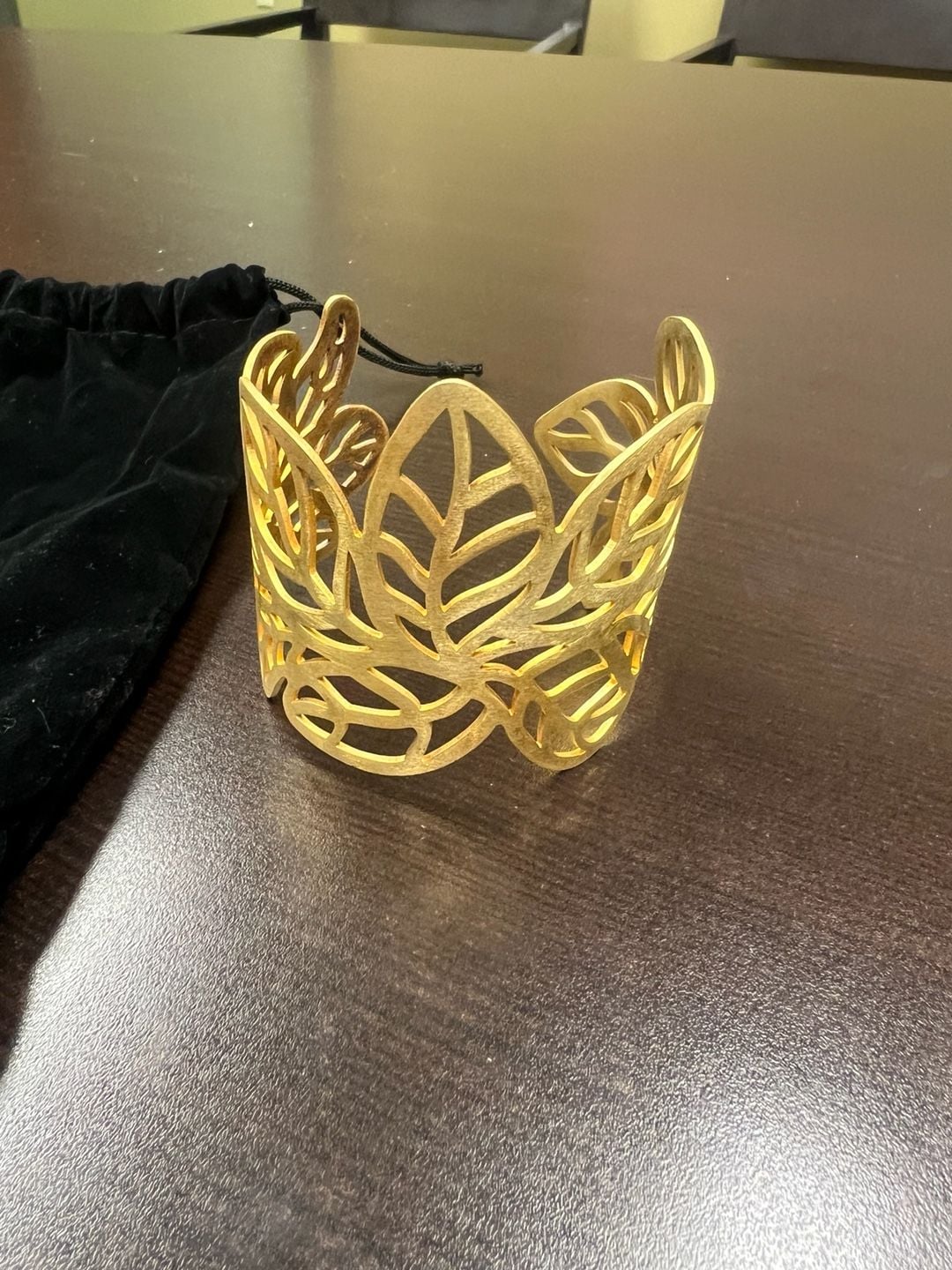 Glow by Shilla Fuji Gold Leaf Cuff Bracelet 2