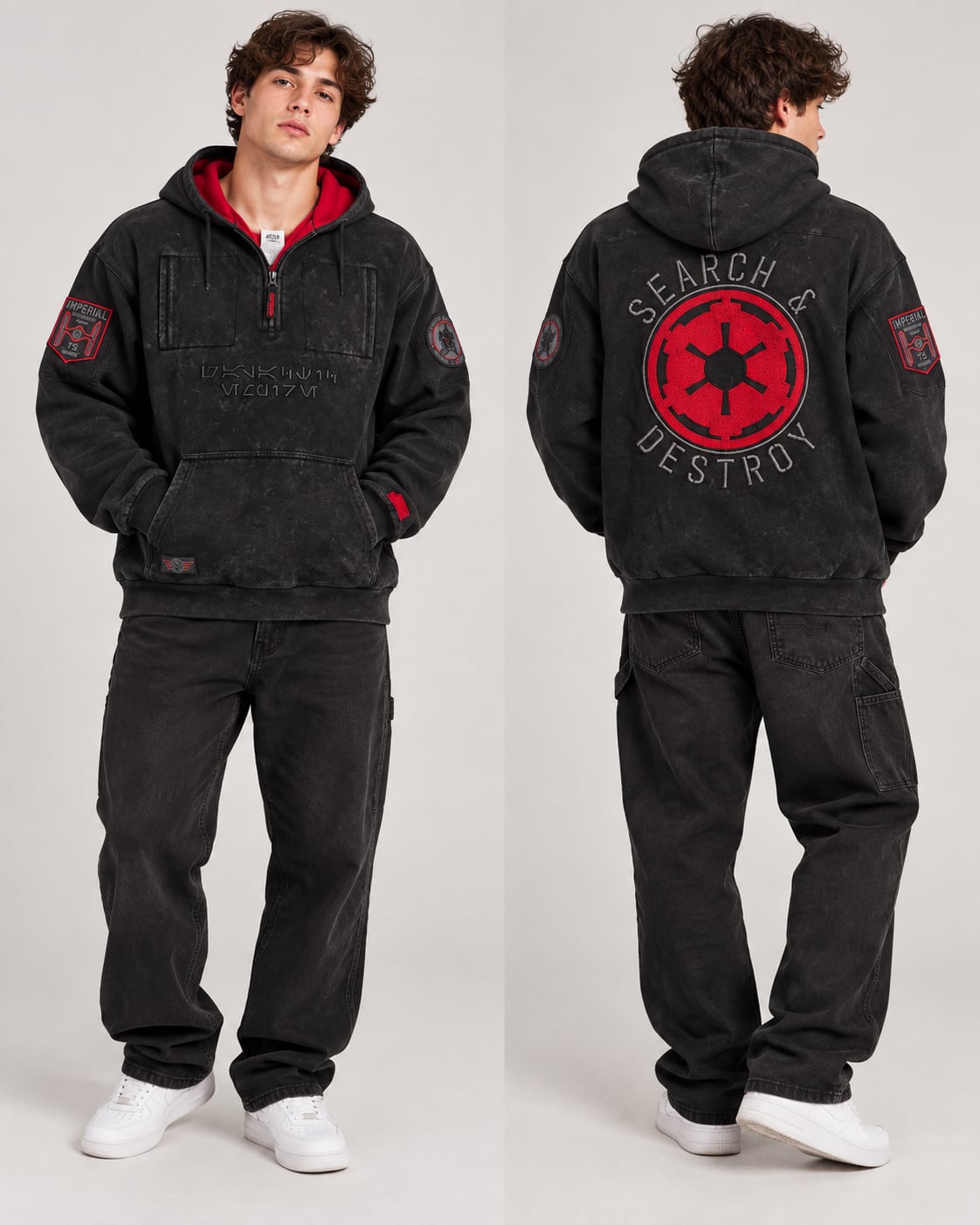 Star Wars Search & Destroy Quarter Zip Hoodie Black 2