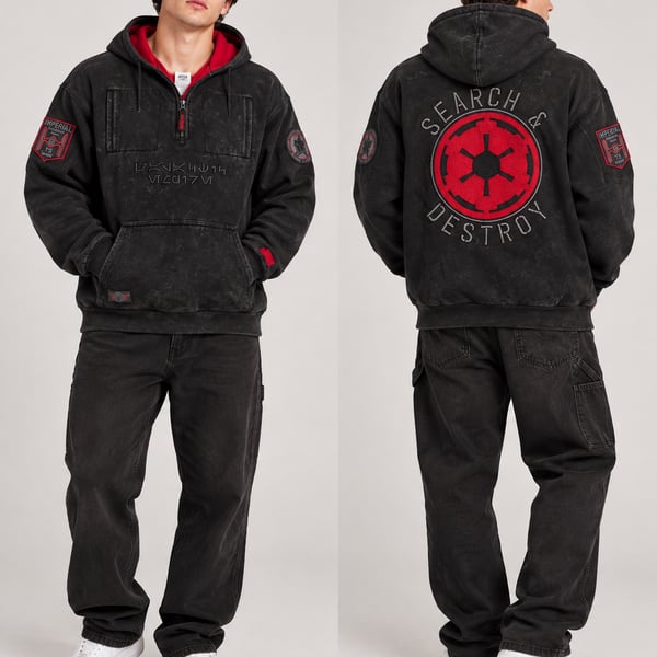 Star Wars Search & Destroy Quarter Zip Hoodie Black