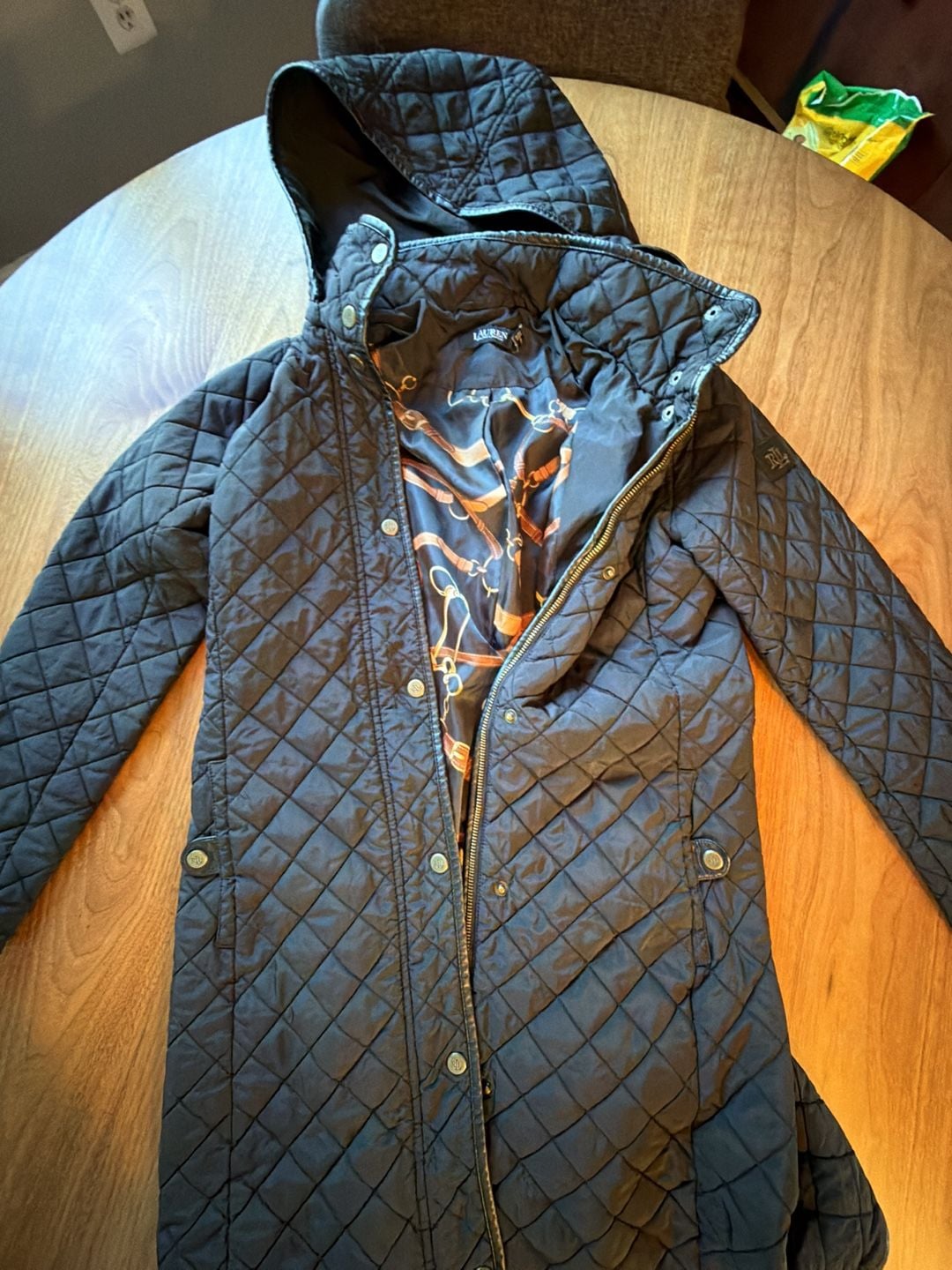 Lauren Ralph Lauren Quilted Hooded Coat Size XS Black 2