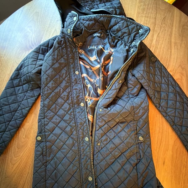 Lauren Ralph Lauren Quilted Hooded Coat Size XS Black