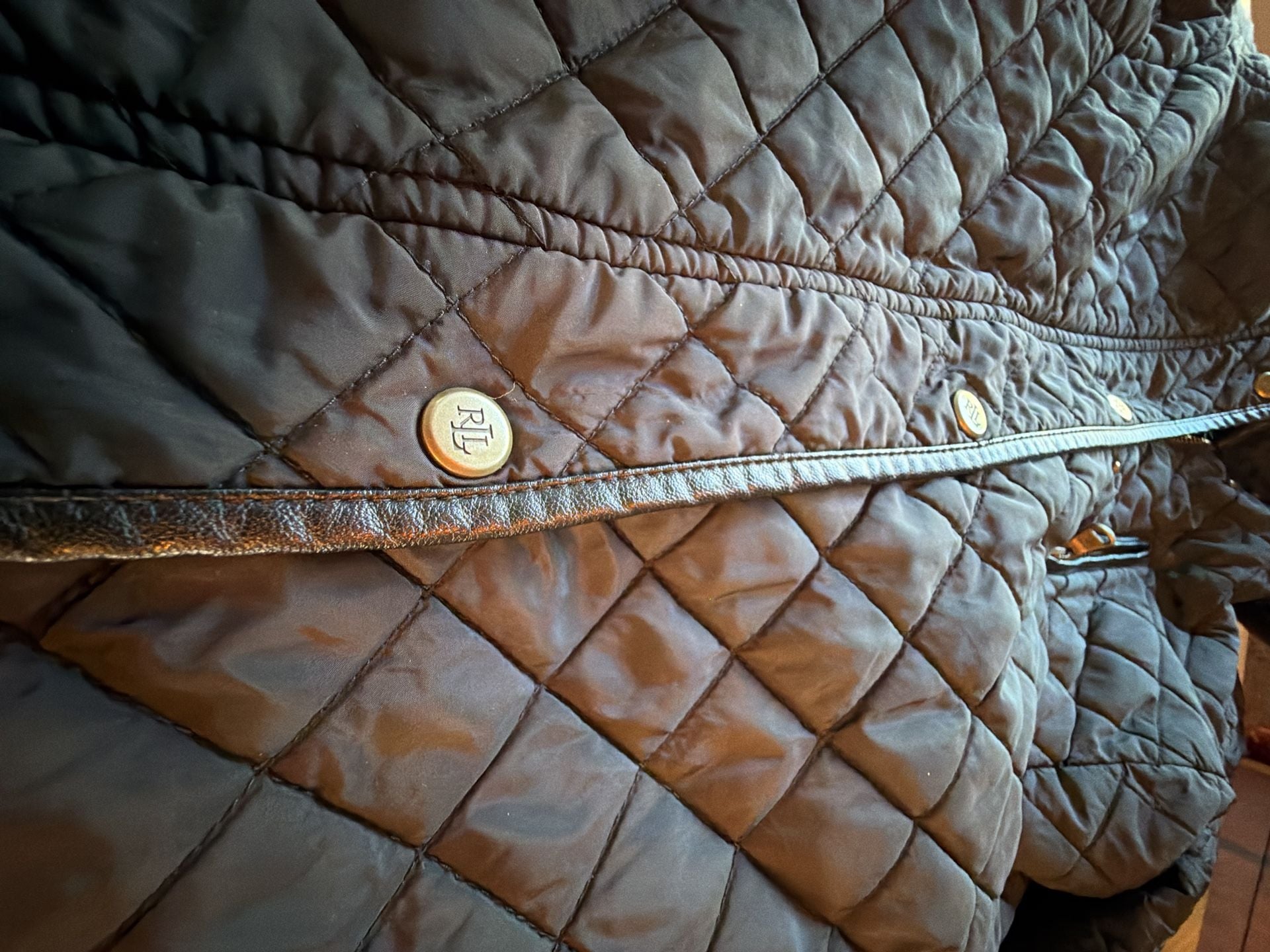 Lauren Ralph Lauren Quilted Hooded Coat Size XS Black 5