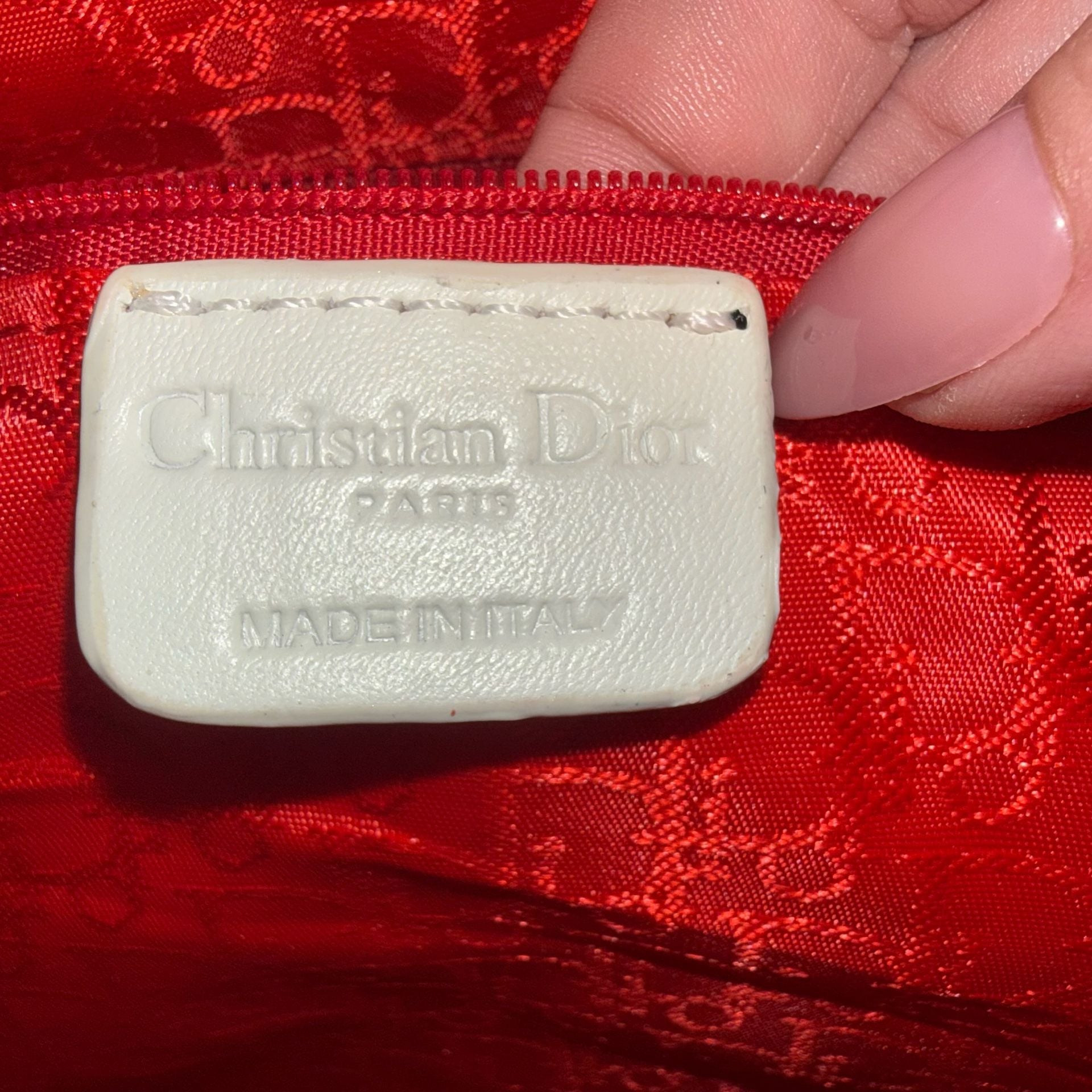 Christian Dior Lady Dior Large White Leather Bag 4