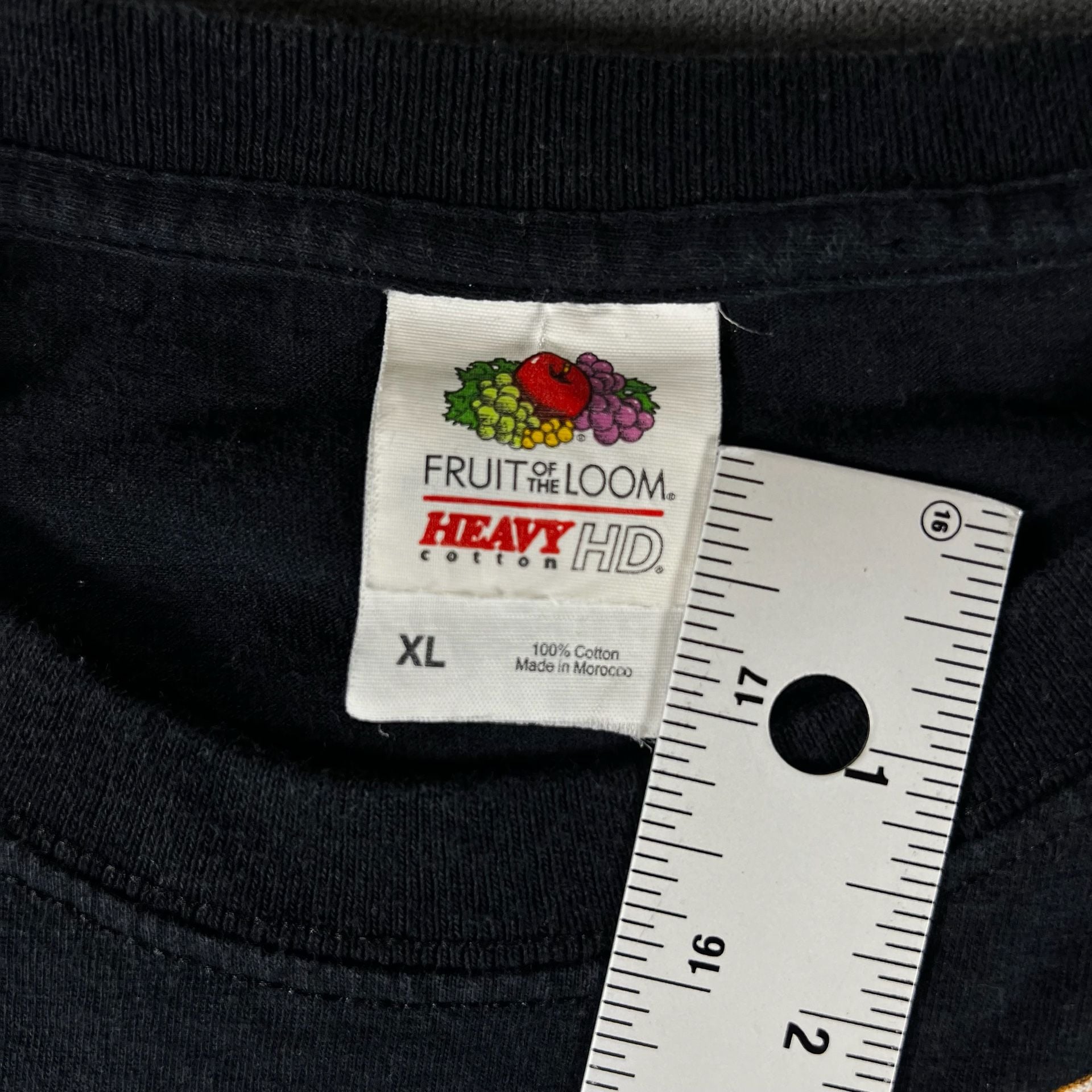 Y2K Fruit Of The Loom x Grim Reaper Black Graphic T-Shirt Size XL Grunge Skater 4