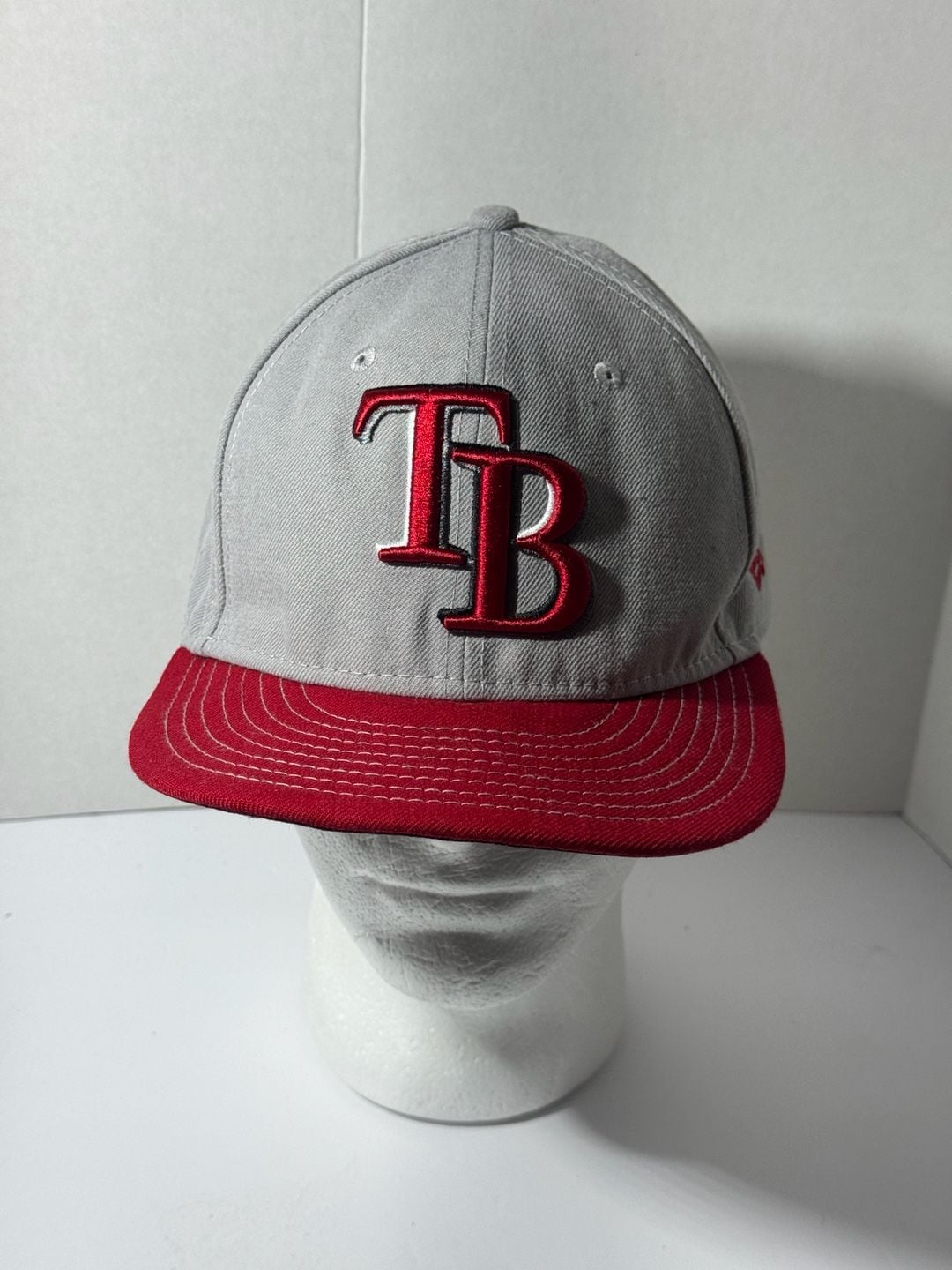 New Era Tampa Bay Rays Gray Red 59Fifty Fitted Hat 7 1/2 2