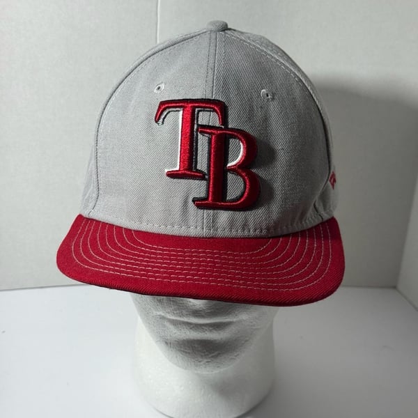 New Era Tampa Bay Rays Gray Red 59Fifty Fitted Hat 7 1/2