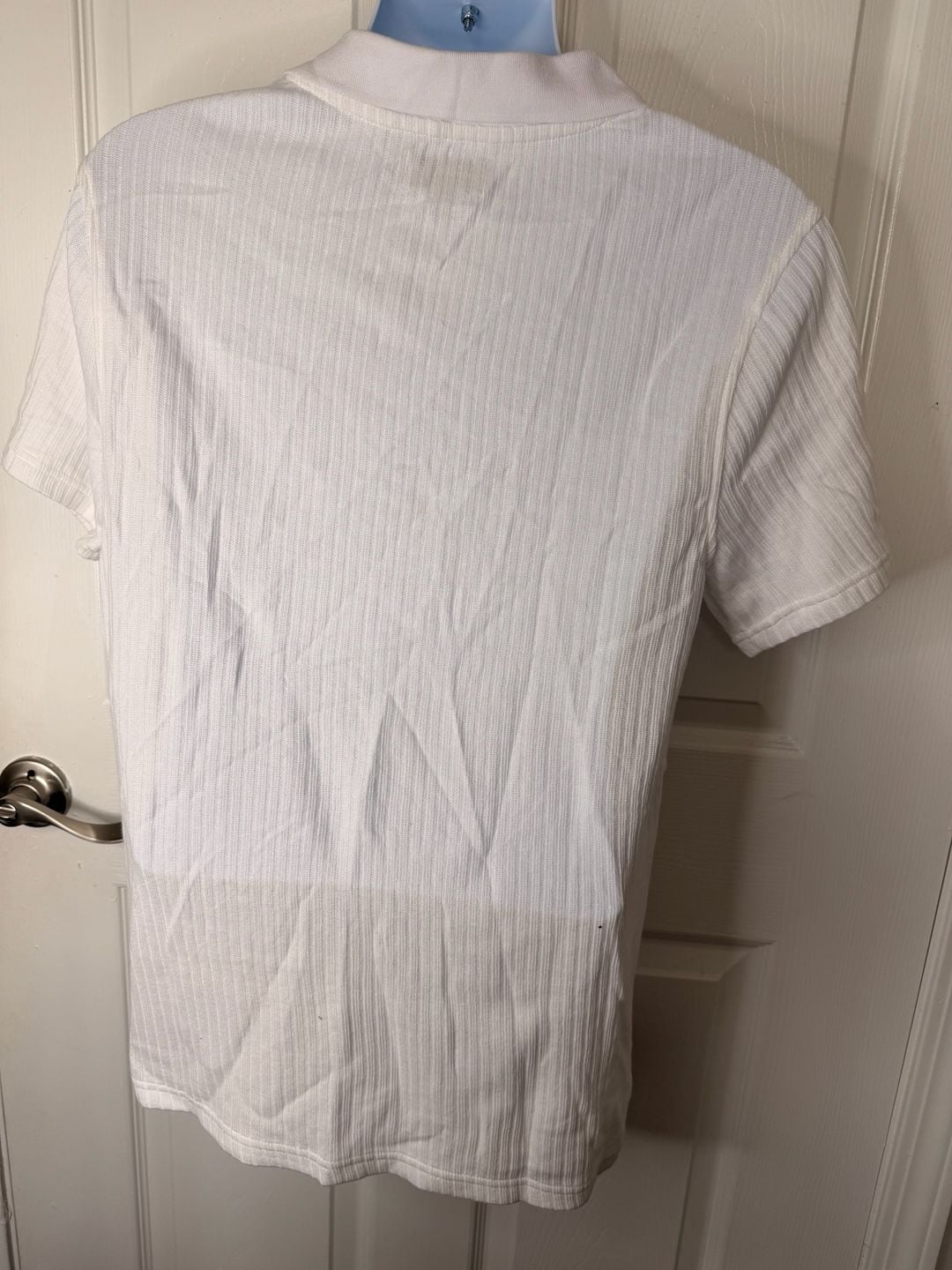 Goodfellow & Co Short Sleeve Polo Size M White Ribbed Shirt 5