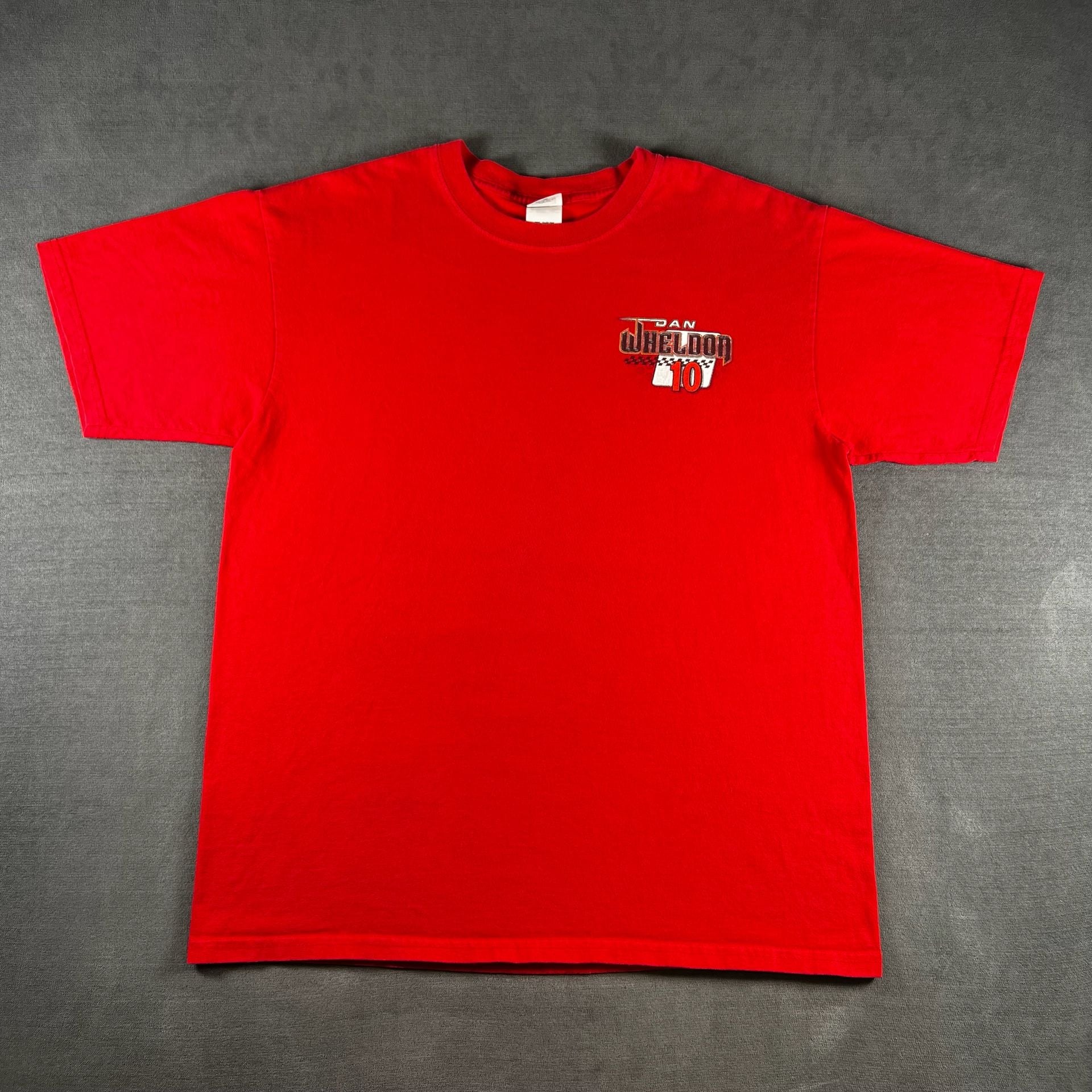 Vintage Anvil x Dan Wheldon NASCAR Red Indycar Racing Graphic T-Shirt Size Large 2