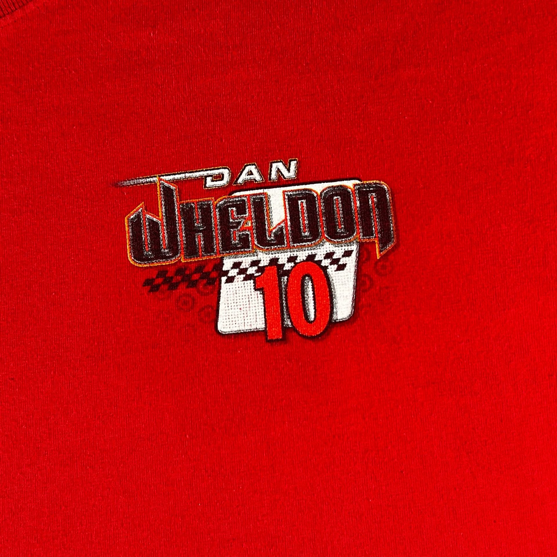 Vintage Anvil x Dan Wheldon NASCAR Red Indycar Racing Graphic T-Shirt Size Large 3