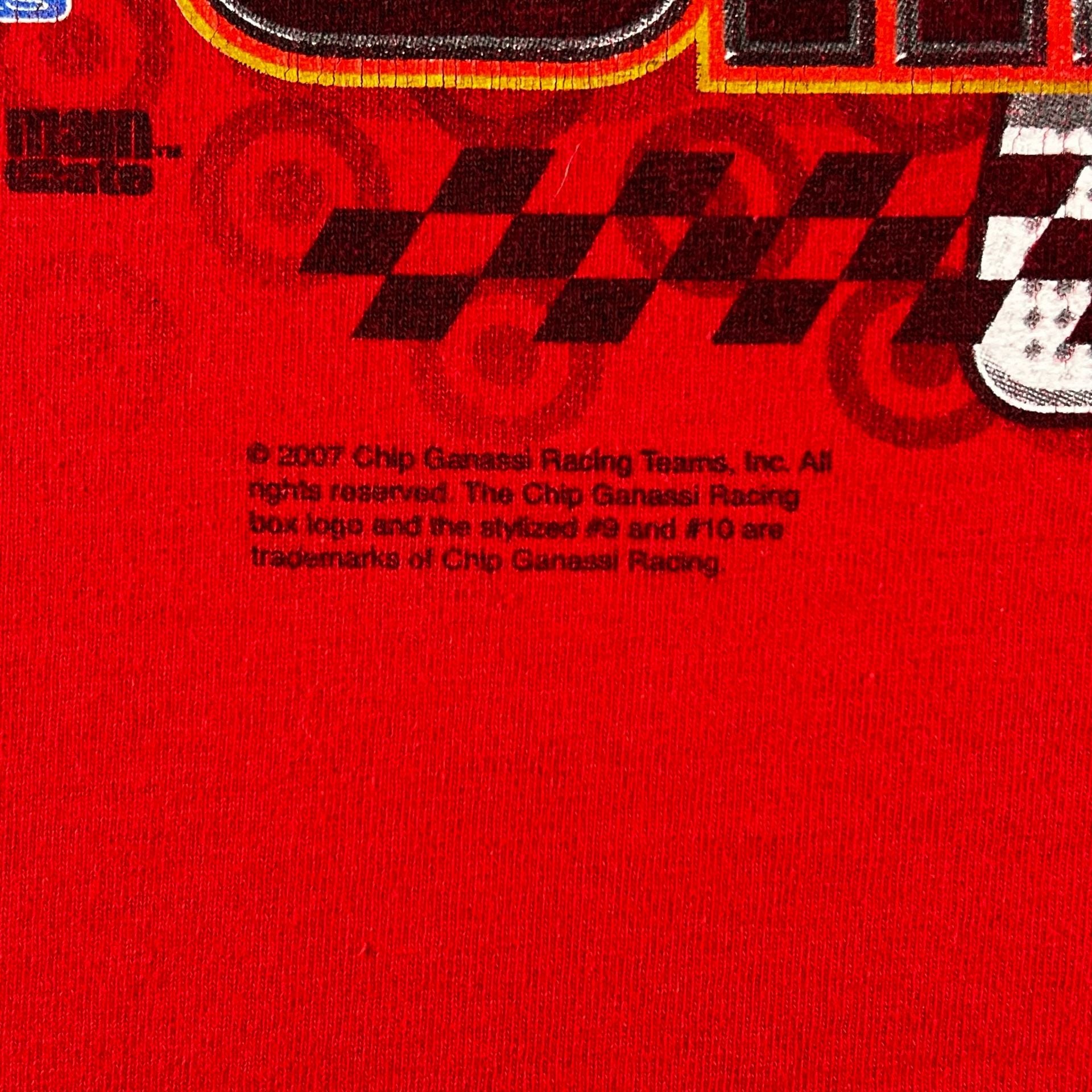 Vintage Anvil x Dan Wheldon NASCAR Red Indycar Racing Graphic T-Shirt Size Large 8