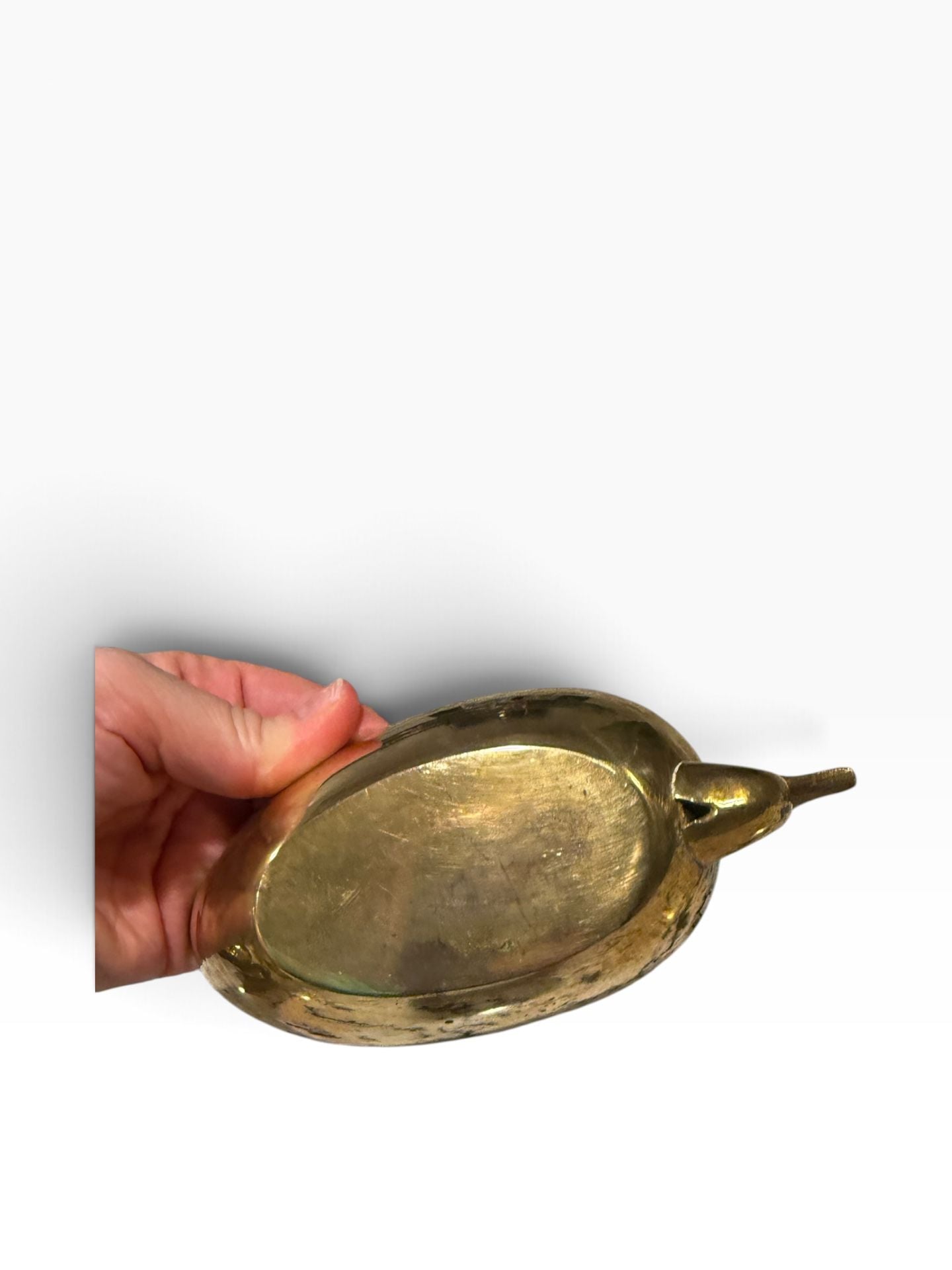 Vintage Brass Swan Trinket Dish Figurine Bowl 4