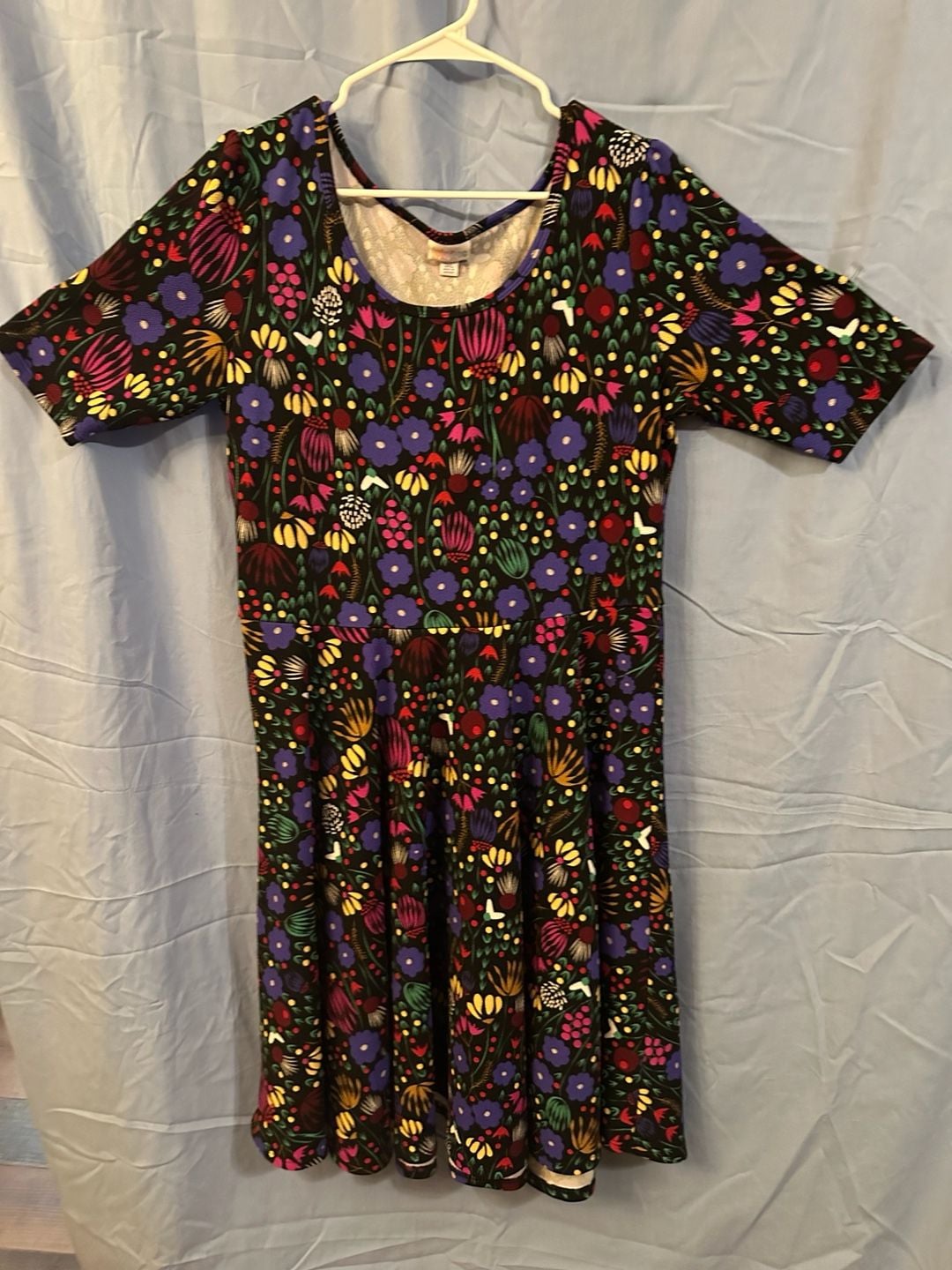 LuLaRoe Nicole Floral Dress Size 3XL Multi Colored Garden Flowers 2