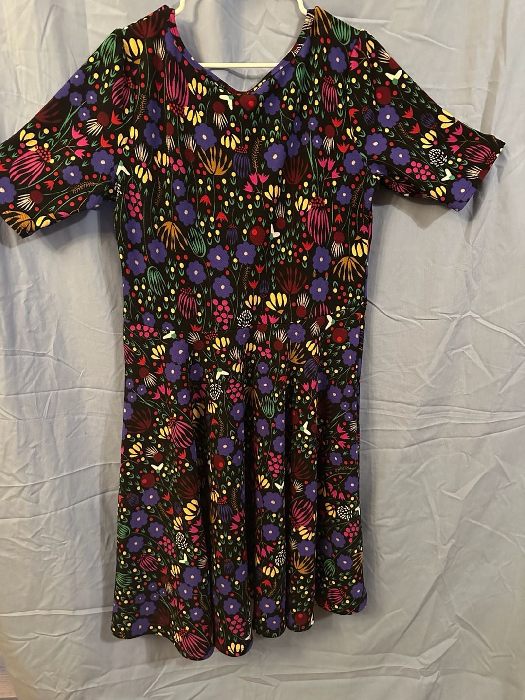 LuLaRoe Nicole Floral Dress Size 3XL Multi Colored Garden Flowers 4