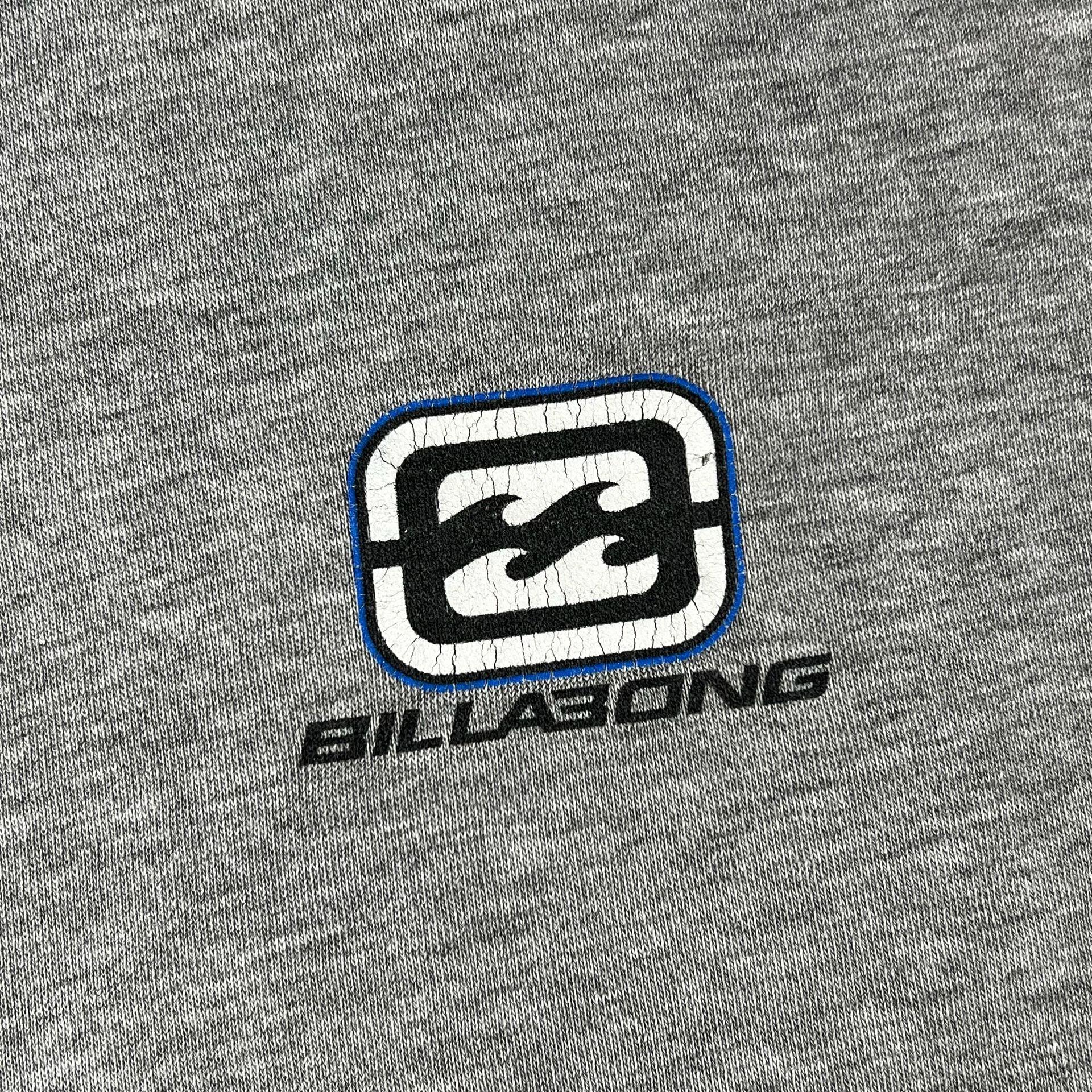 Y2K Billabong Logo Grey Pullover Hoodie Size Large Surf Wear Skate 2000s 3
