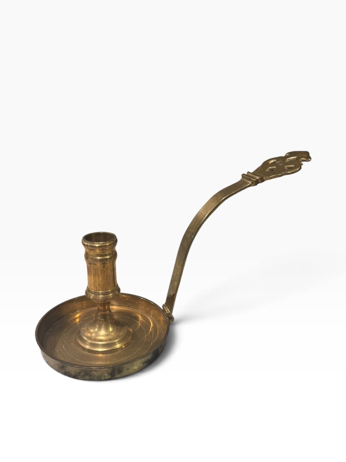 Vintage Solid Brass Candlestick Candle Holder with Filigree Handle 4