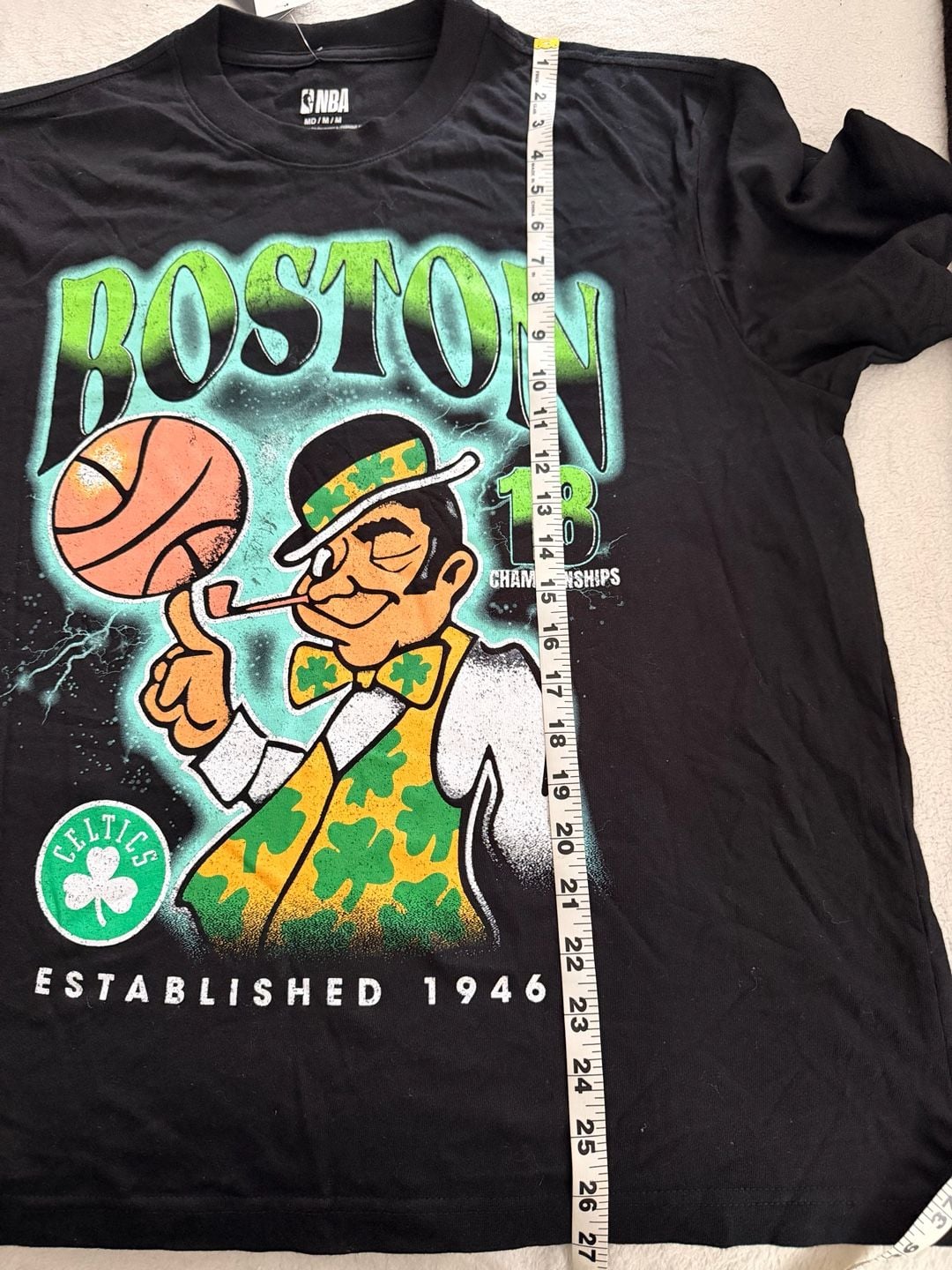 NBA Boston Celtics T-Shirt Size MD/M Black Graphic Tee 5