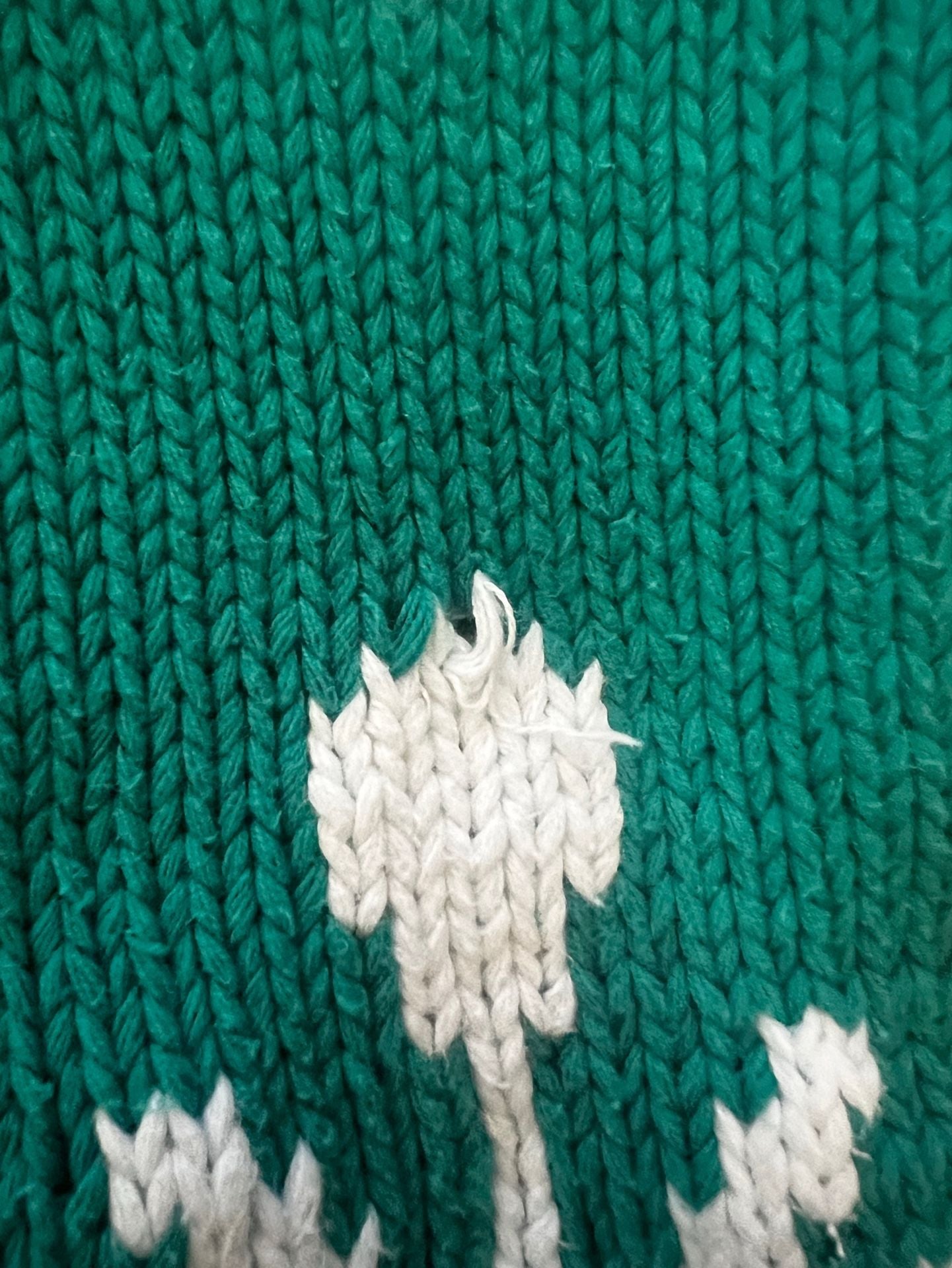 Vintage Nordstrom Point of View Sweater Womens M Teal Green Floral 100% Cotton 9