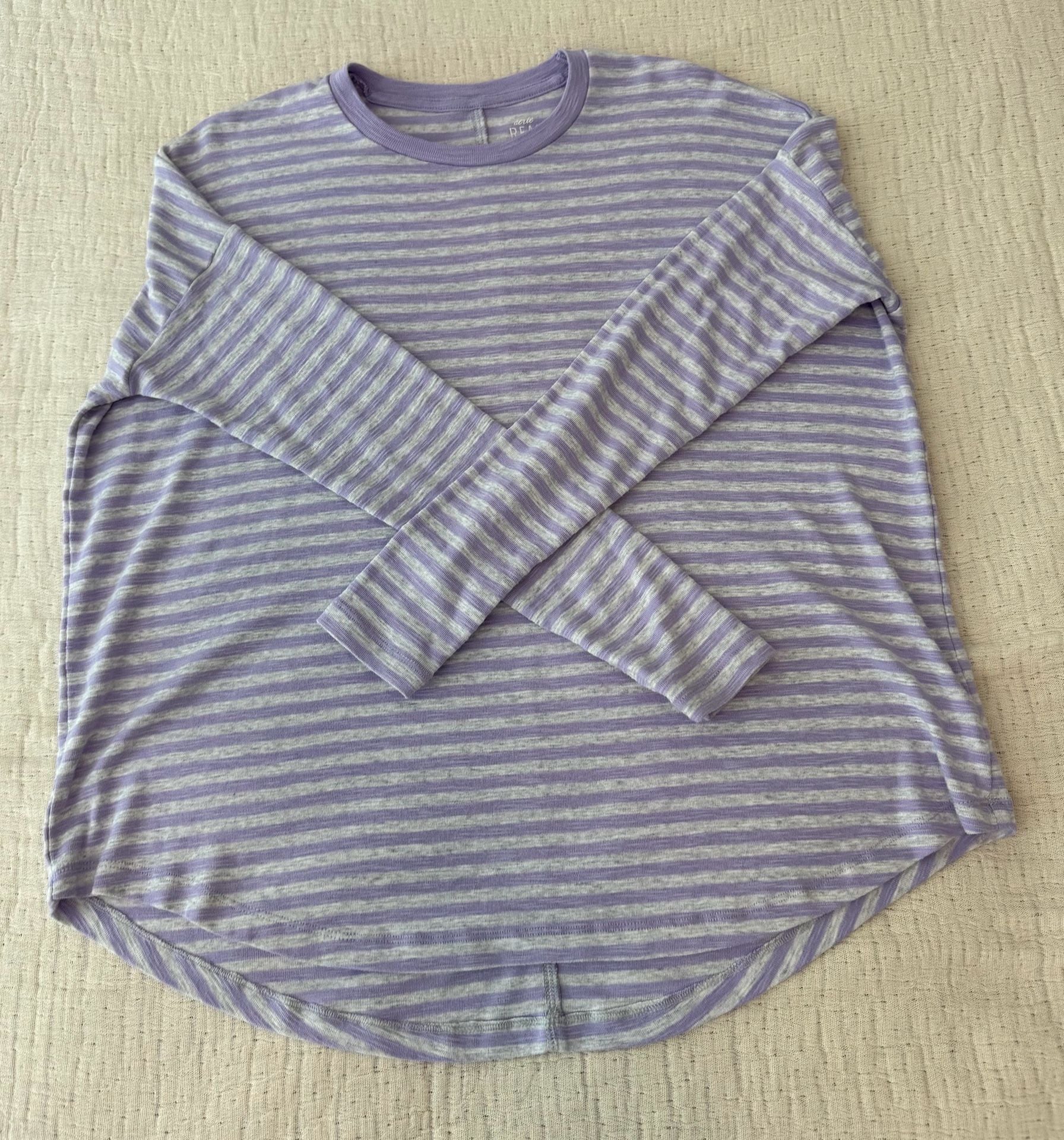 Aerie Long Sleeve Striped Top Purple 2