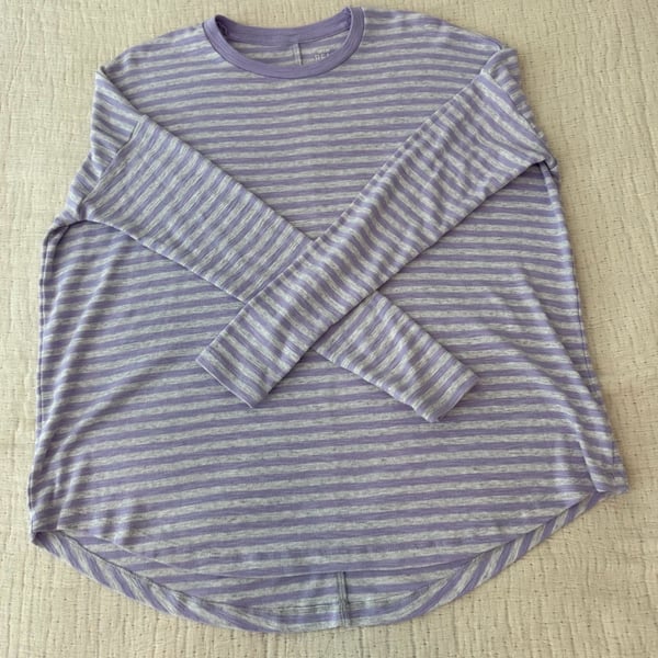 Aerie Long Sleeve Striped Top Purple