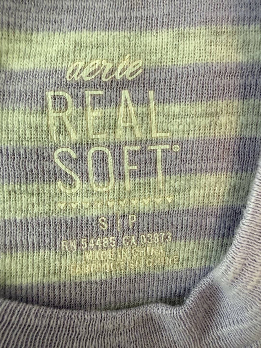 Aerie Long Sleeve Striped Top Purple 3