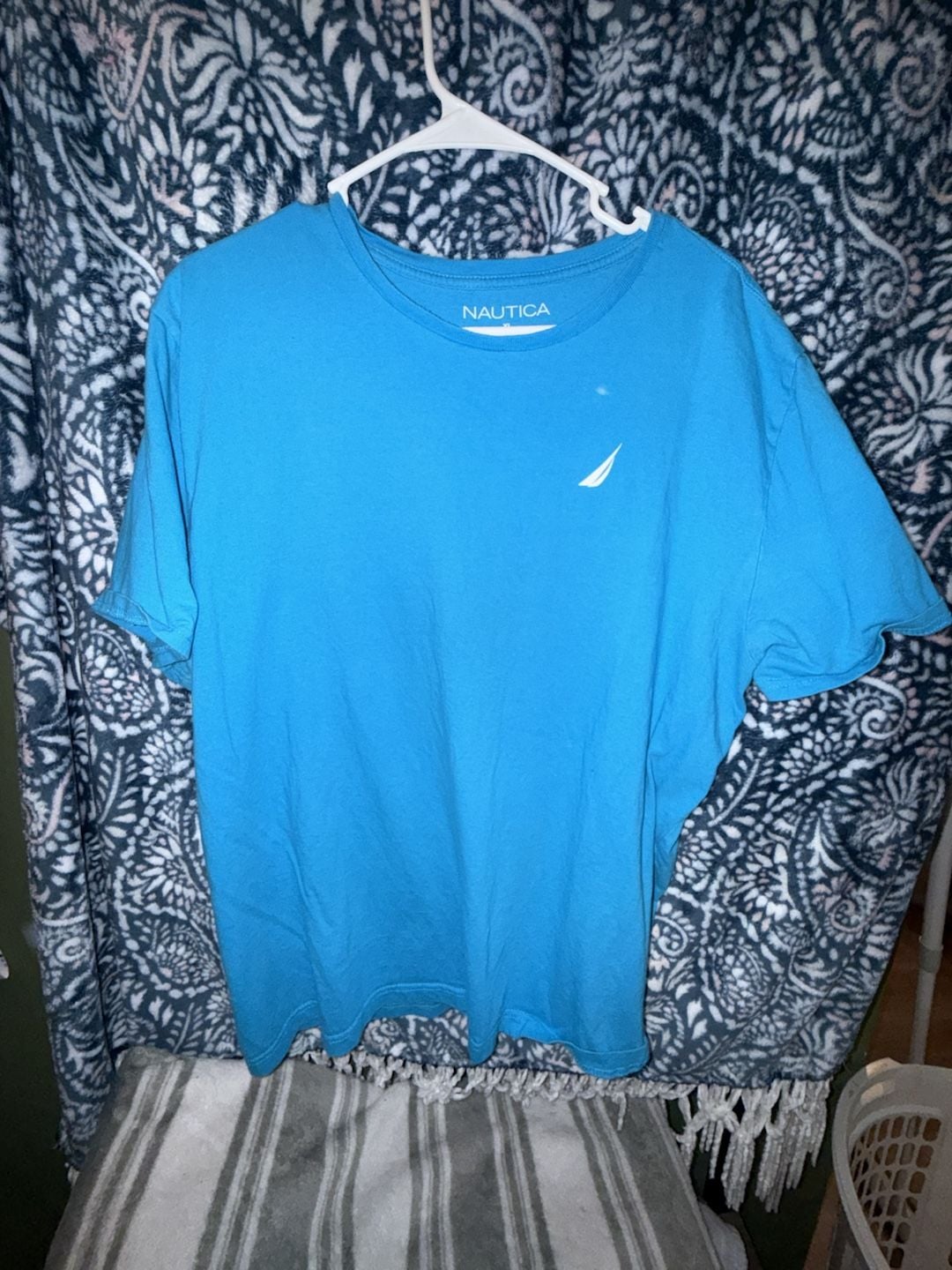 Nautica Blue Short Sleeve Crew Neck T-Shirt Size XL Fish Responsibly Graphic 2