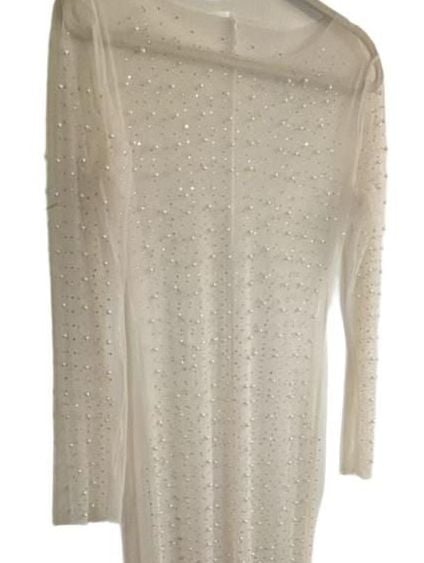 Sheer Pearl Maxi Dress Ivory 2