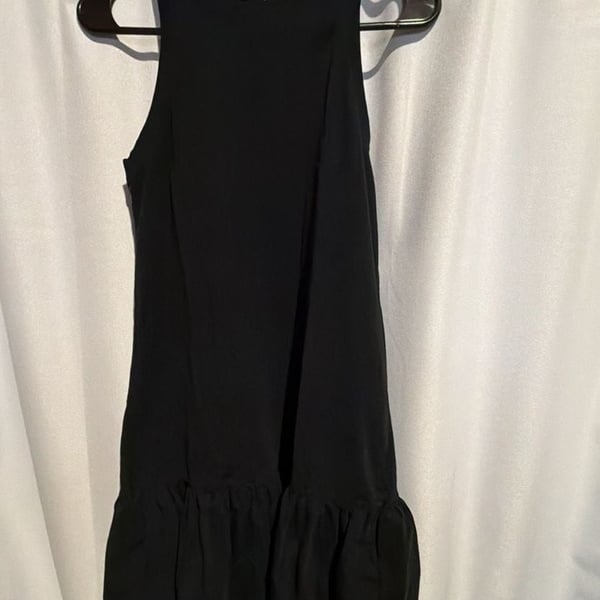 Madewell Brightside Ruffle Tank Mini Dress Size XS Black