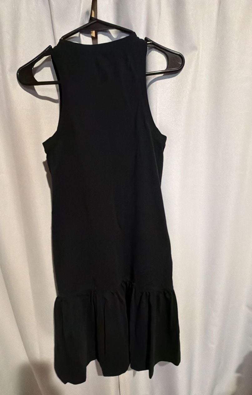 Madewell Brightside Ruffle Tank Mini Dress Size XS Black 4