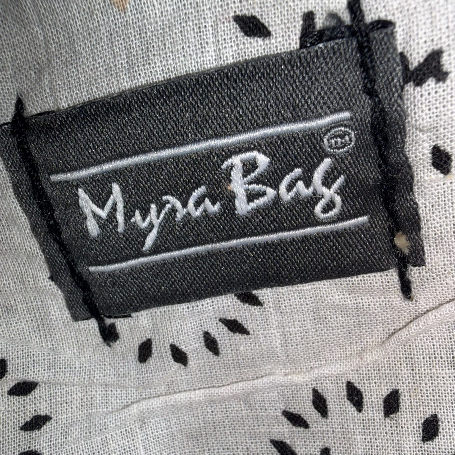 Myra Bag Canvas Wristlet Pouch with Leather Trim and Zipper Closure 5