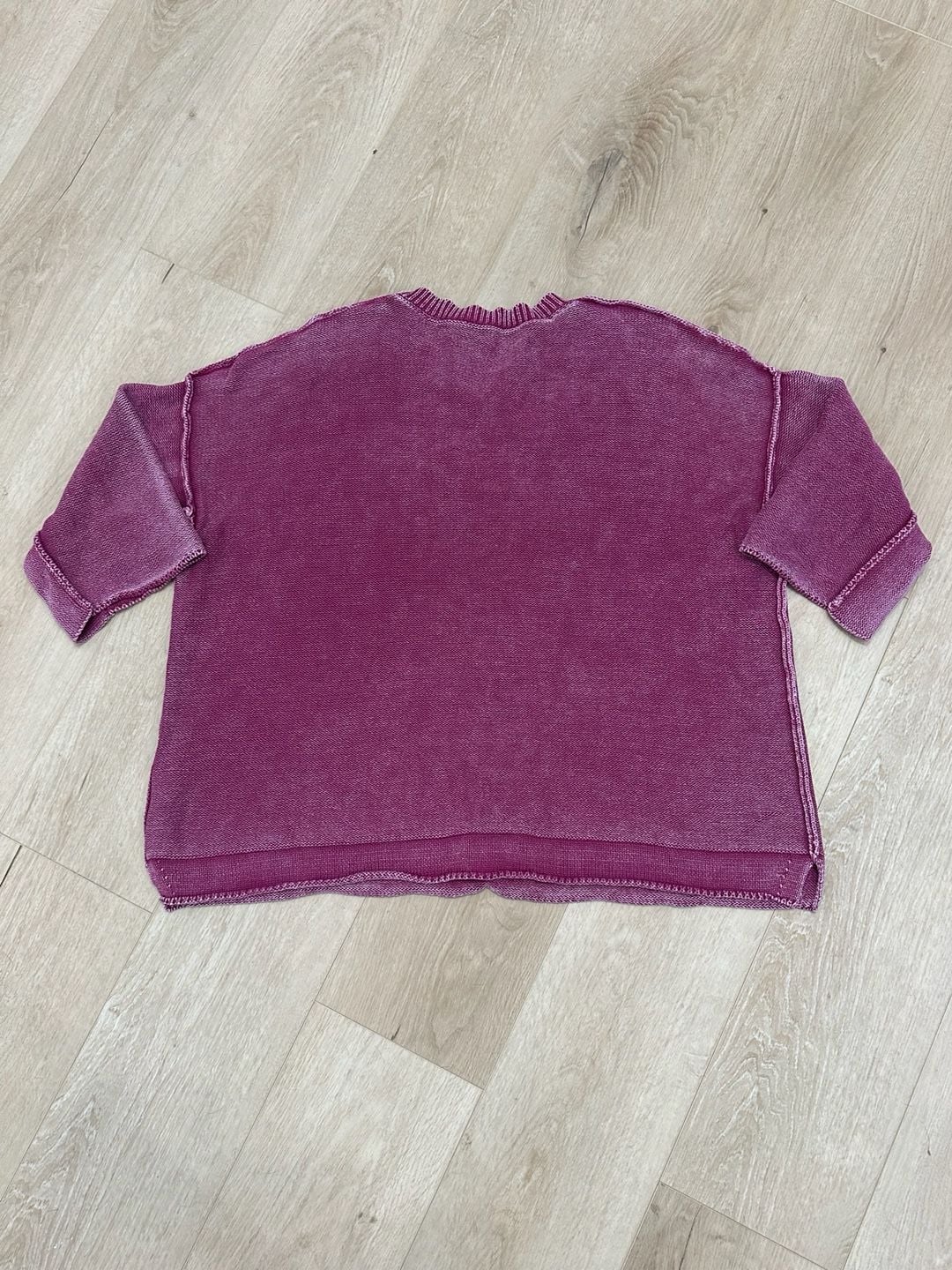 Easel Los Angeles Washed Knit Relaxed Crop Top Pink Size L 5