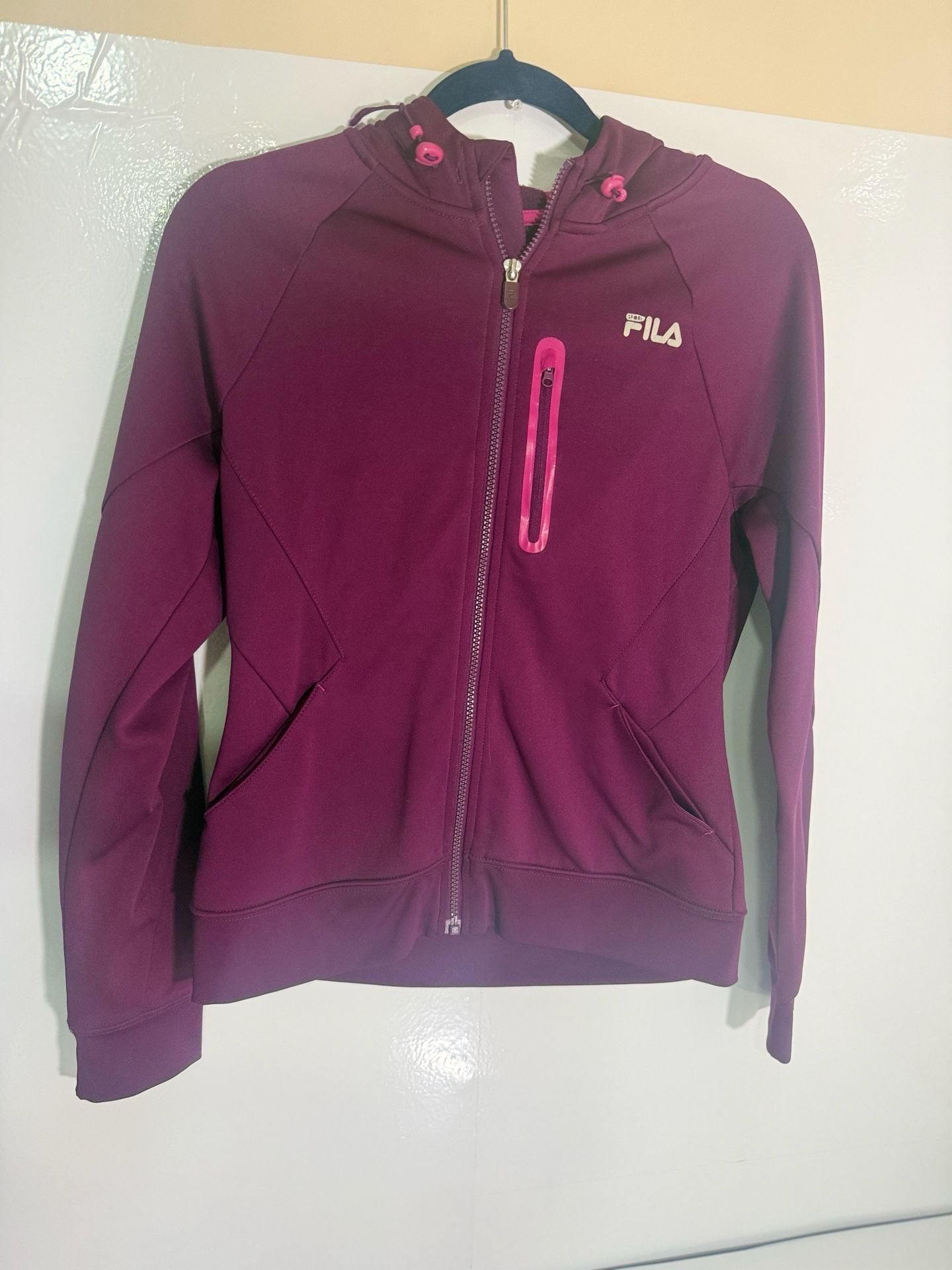 Fila Sport Jacket Purple Full Zip Hoodie Casual Active Wear Women's 2