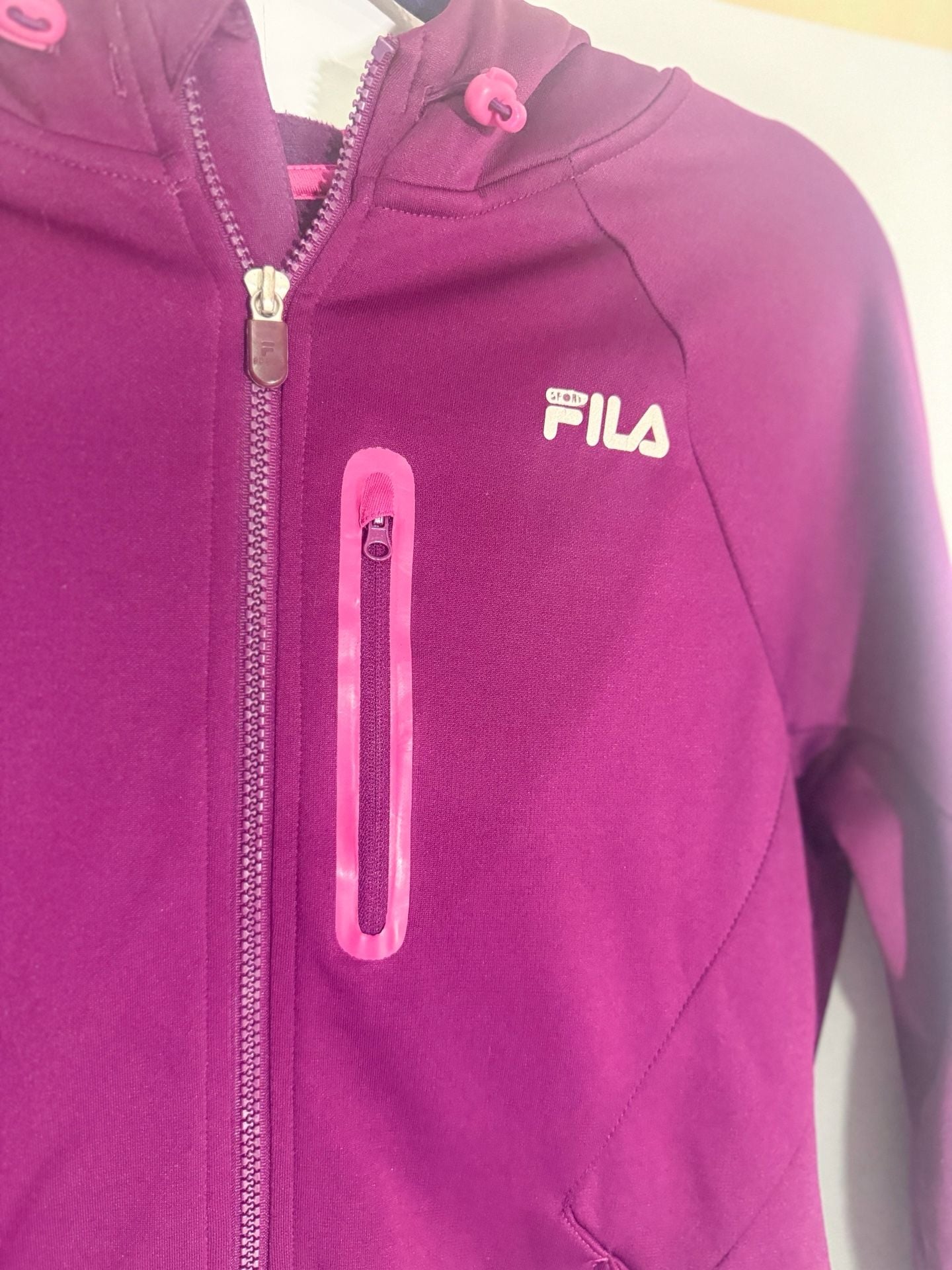 Fila Sport Jacket Purple Full Zip Hoodie Casual Active Wear Women's 4