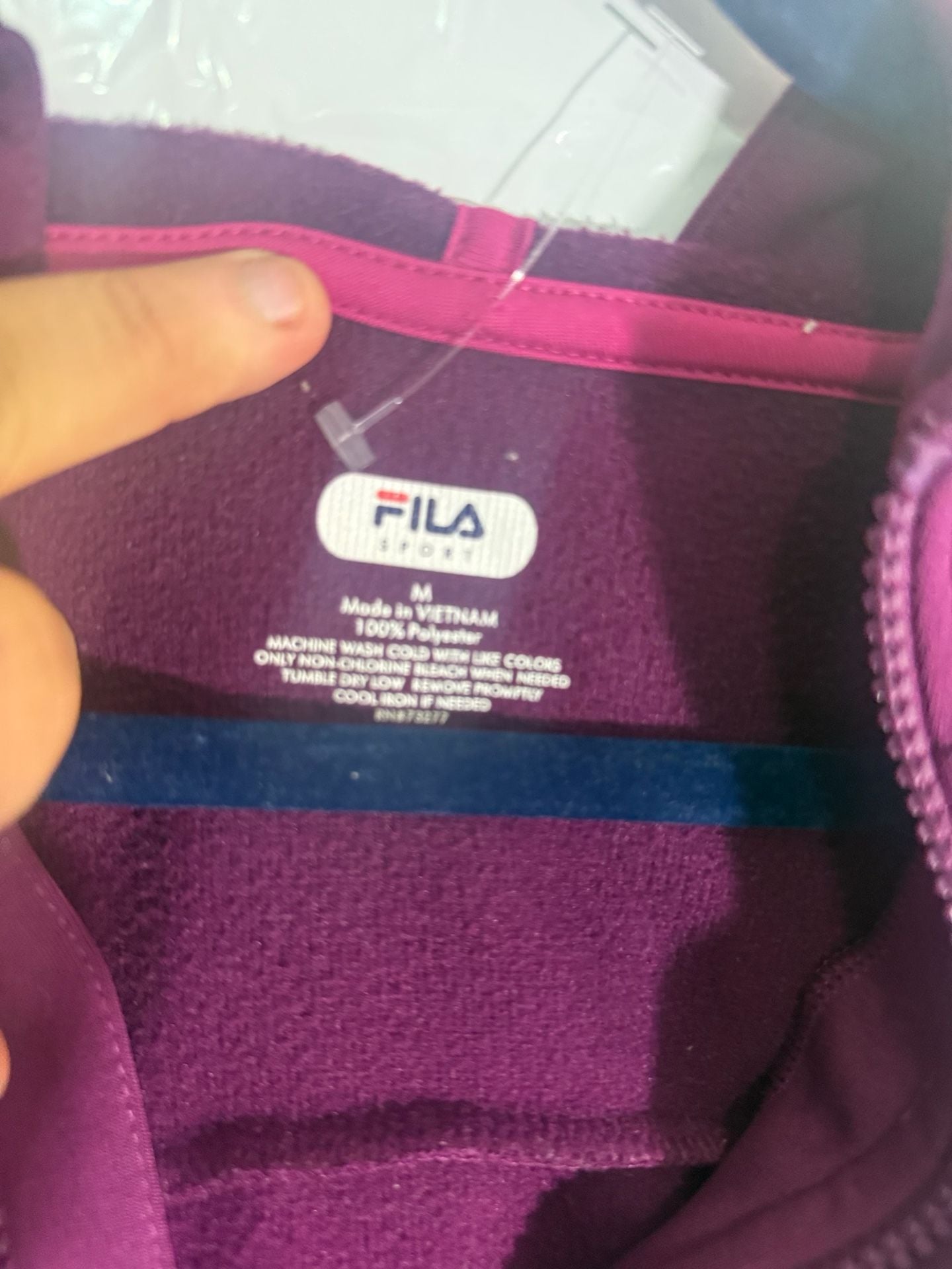 Fila Sport Jacket Purple Full Zip Hoodie Casual Active Wear Women's 8