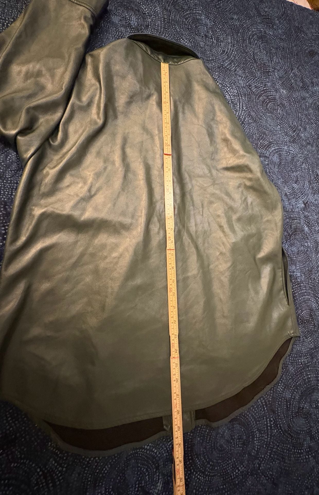 Maison Cinqcent Green Faux Leather Shirt Size M 13
