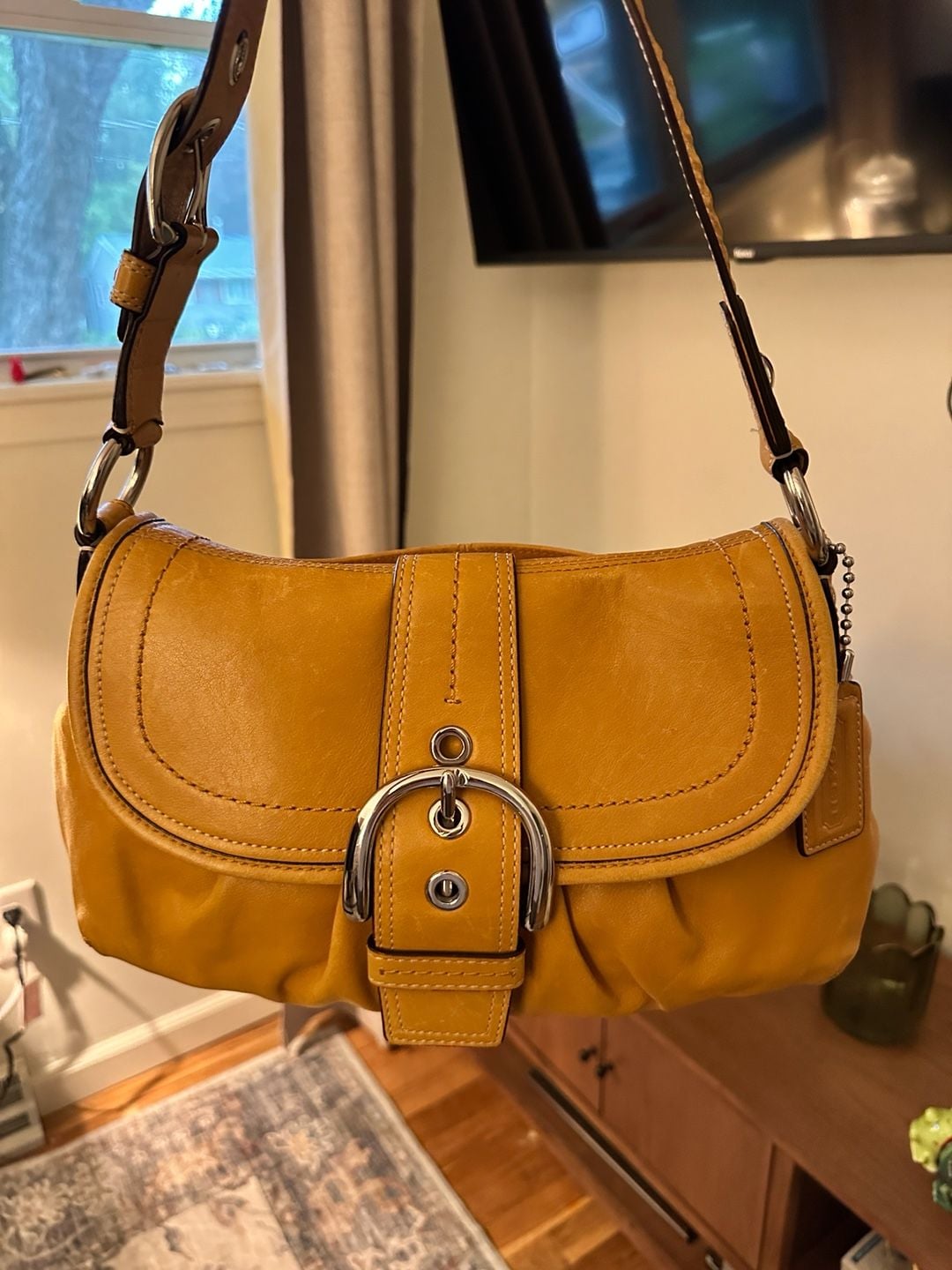 Coach Soho Flap Bag Mustard Leather Shoulder Bag F1068-F15204 2