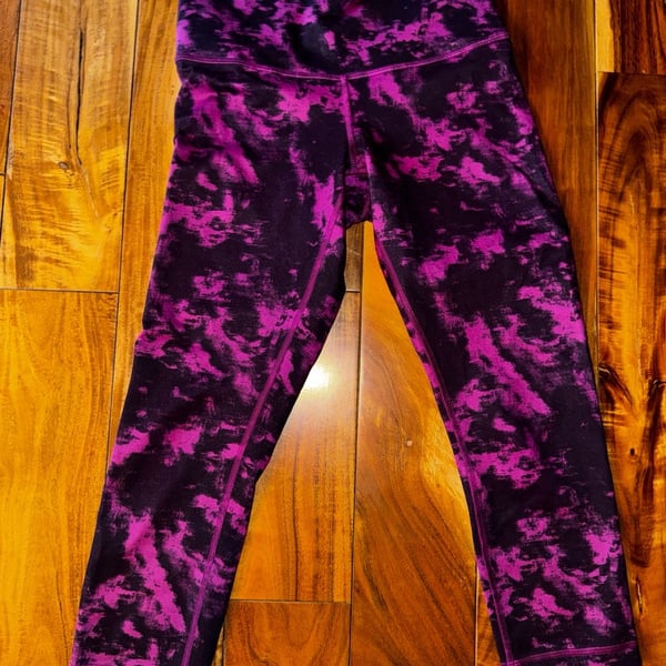 Lululemon Wunder Under Crop II Breezie Regal Plum Black Leggings