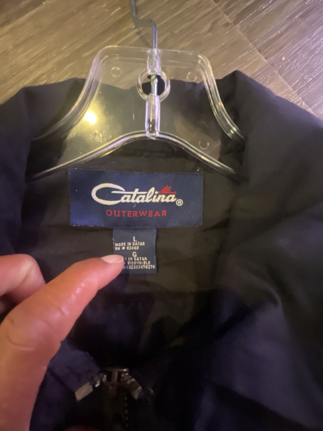 Catalina Outerwear Jacket Size L Navy Blue Full Zip Collared Bomber 4