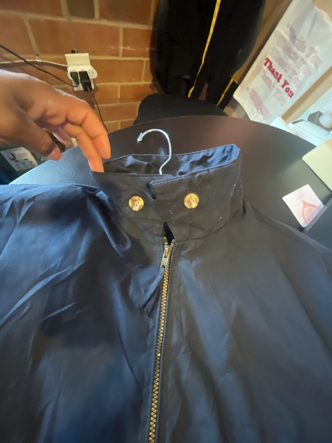 Catalina Outerwear Jacket Size L Navy Blue Full Zip Collared Bomber 6