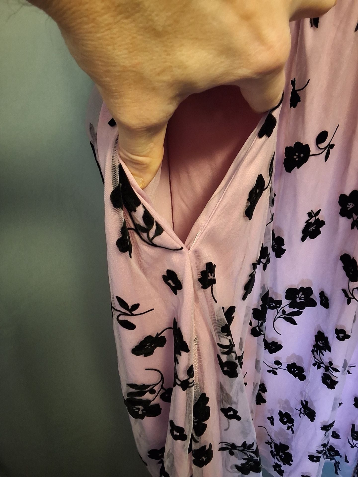 BloomChic Plus Size 14-16 1X Pink Floral Mesh Tank Dress Pockets & Belt 5