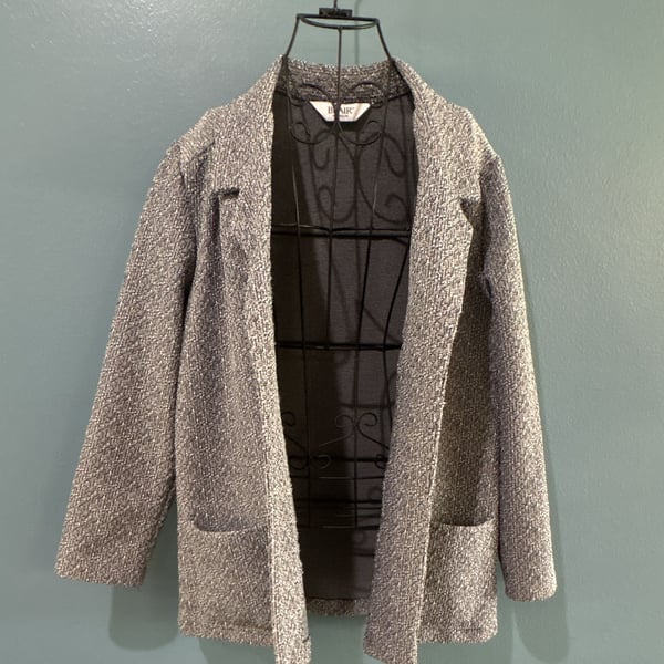 Blair Textured Blazer Size 10 Gray Open Front Jacket
