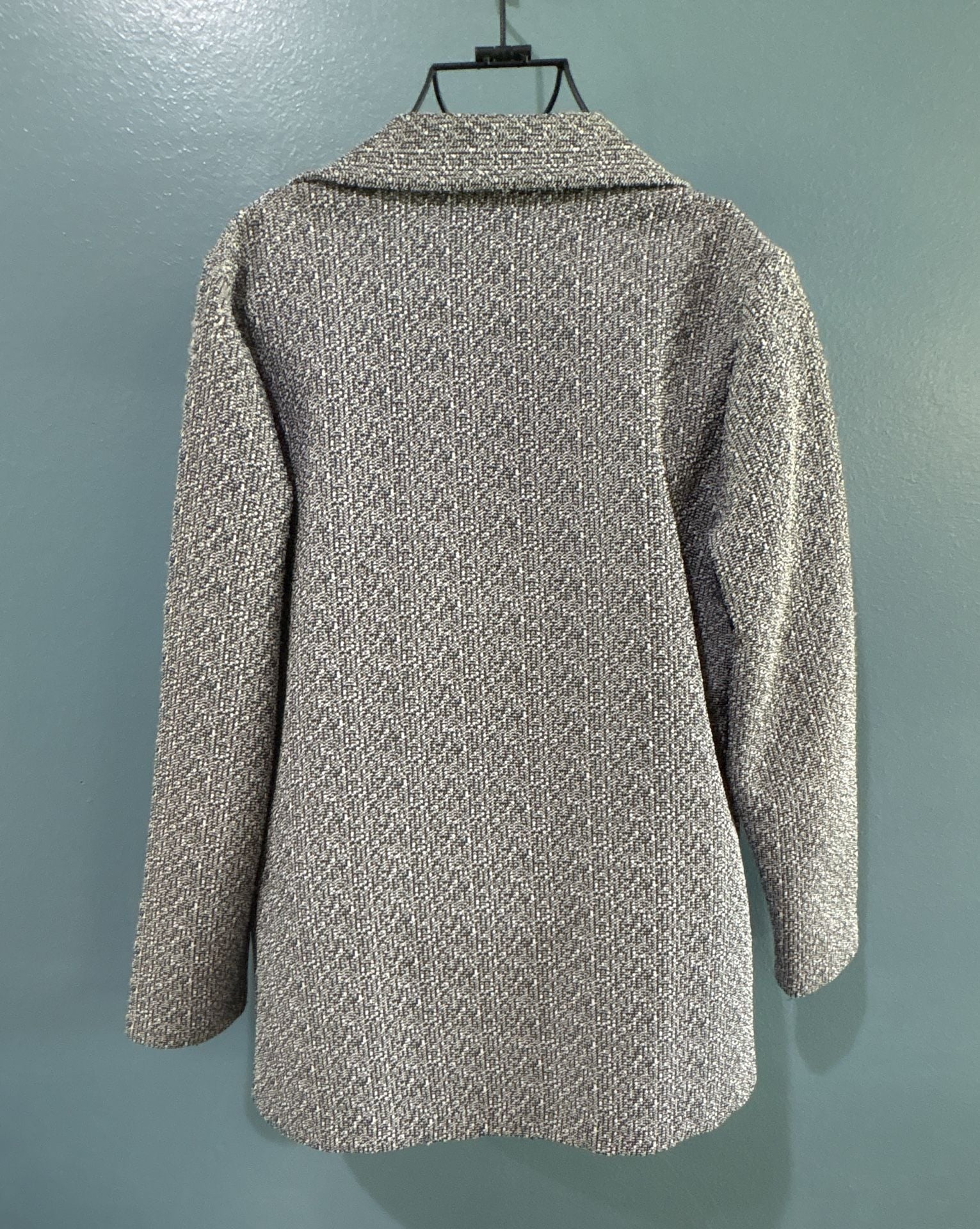 Blair Textured Blazer Size 10 Gray Open Front Jacket 4
