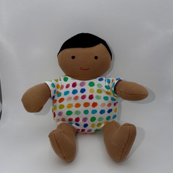 Lovevery Organic Cotton Baby Doll Black Hair Tan Skin tone Replacement Plush Toy