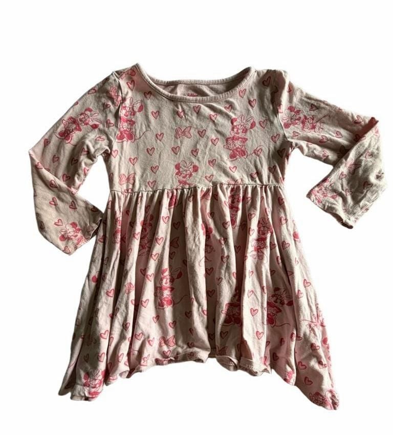 Disney Minnie Mouse Dress Size 5T Pink Hearts 1