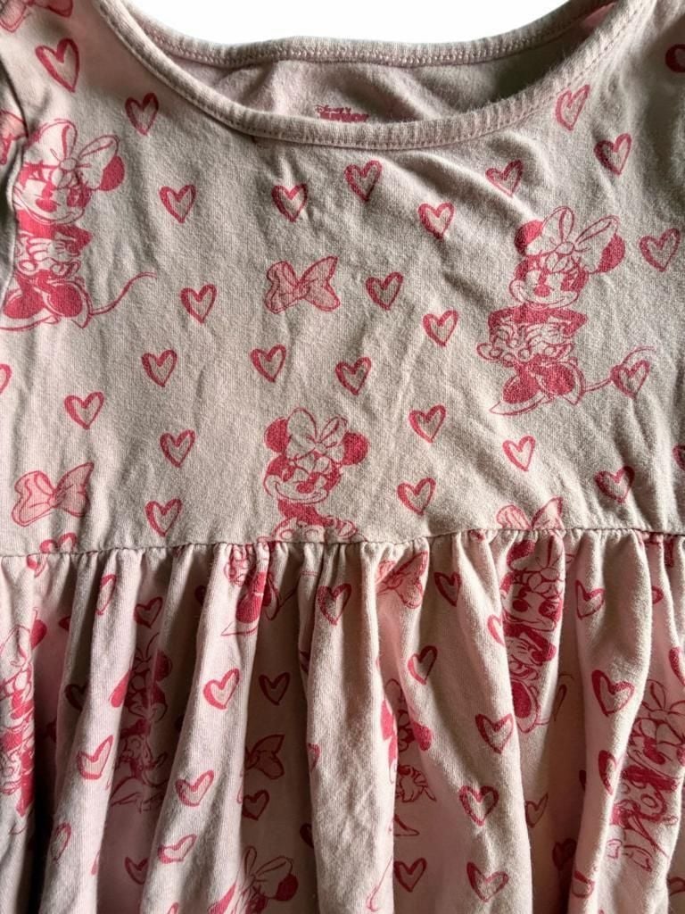 Disney Minnie Mouse Dress Size 5T Pink Hearts 2