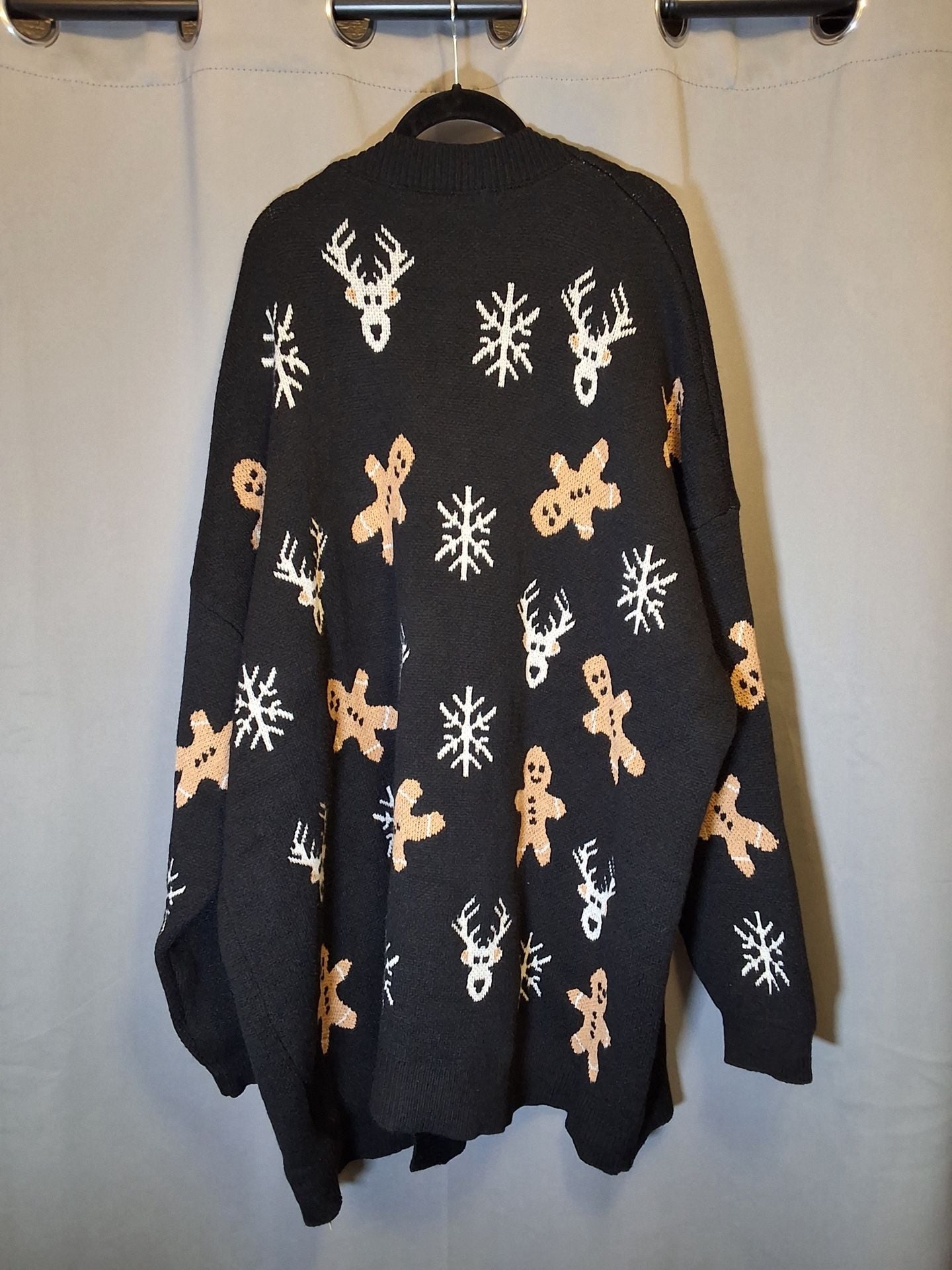 BloomChic Plus Size 4x 26 Gingerbread Holiday Jacquard Pockets Cardigan Sweater 13