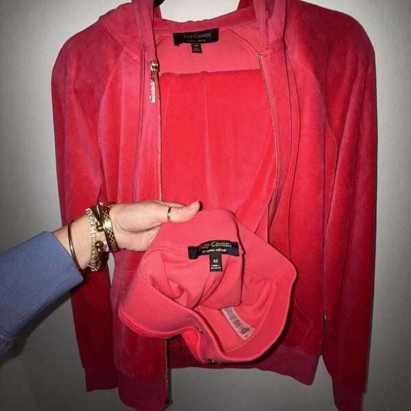 Juicy Couture Pink Velour Hoodie and pants XS